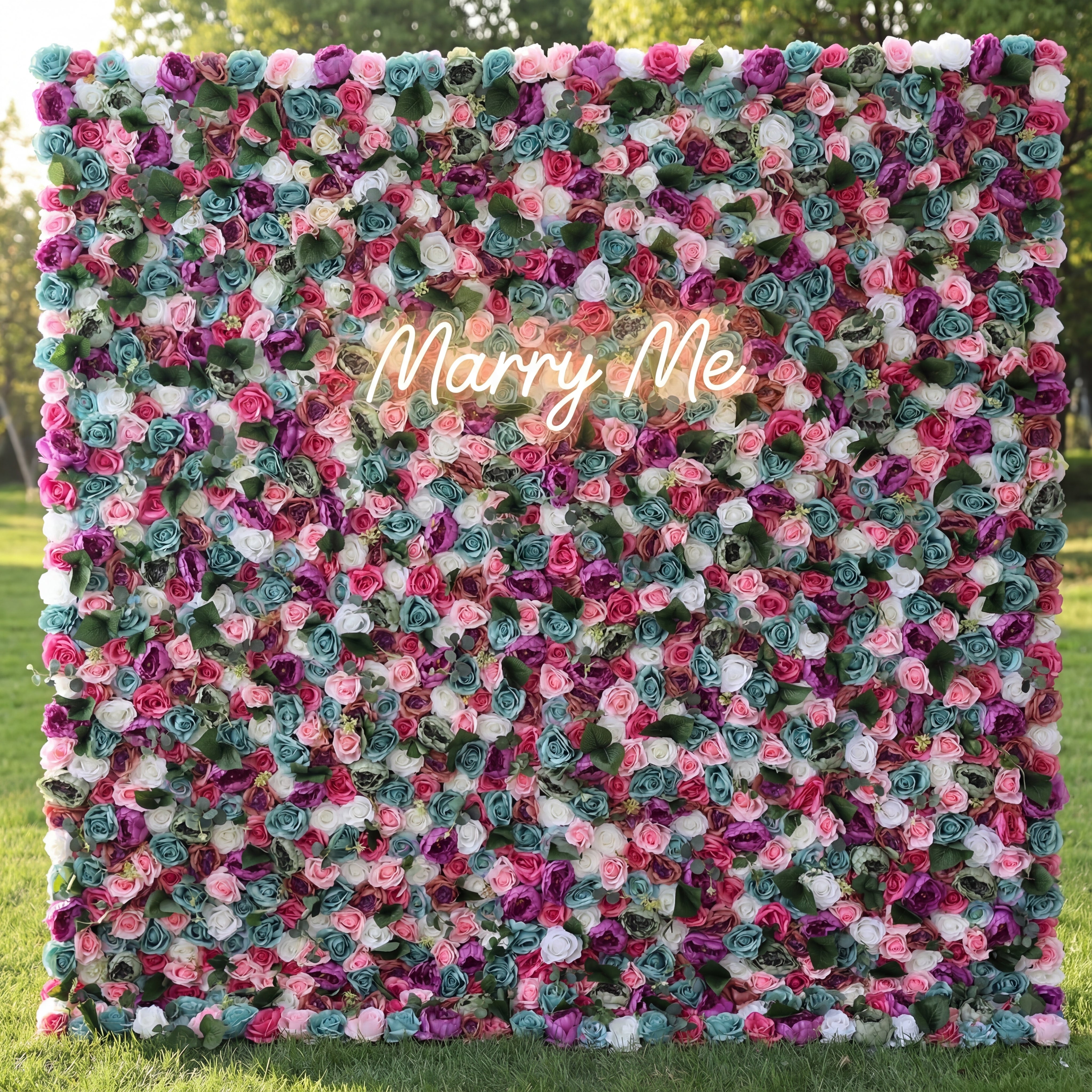 Valar Flowers Presents: Enchanted Garden – A Lush Blend of Pastels and Vibrant Hues – The Ultimate Wall for Romantic Events, Fairy-Tale Settings, and Whimsical Spaces-VF-224