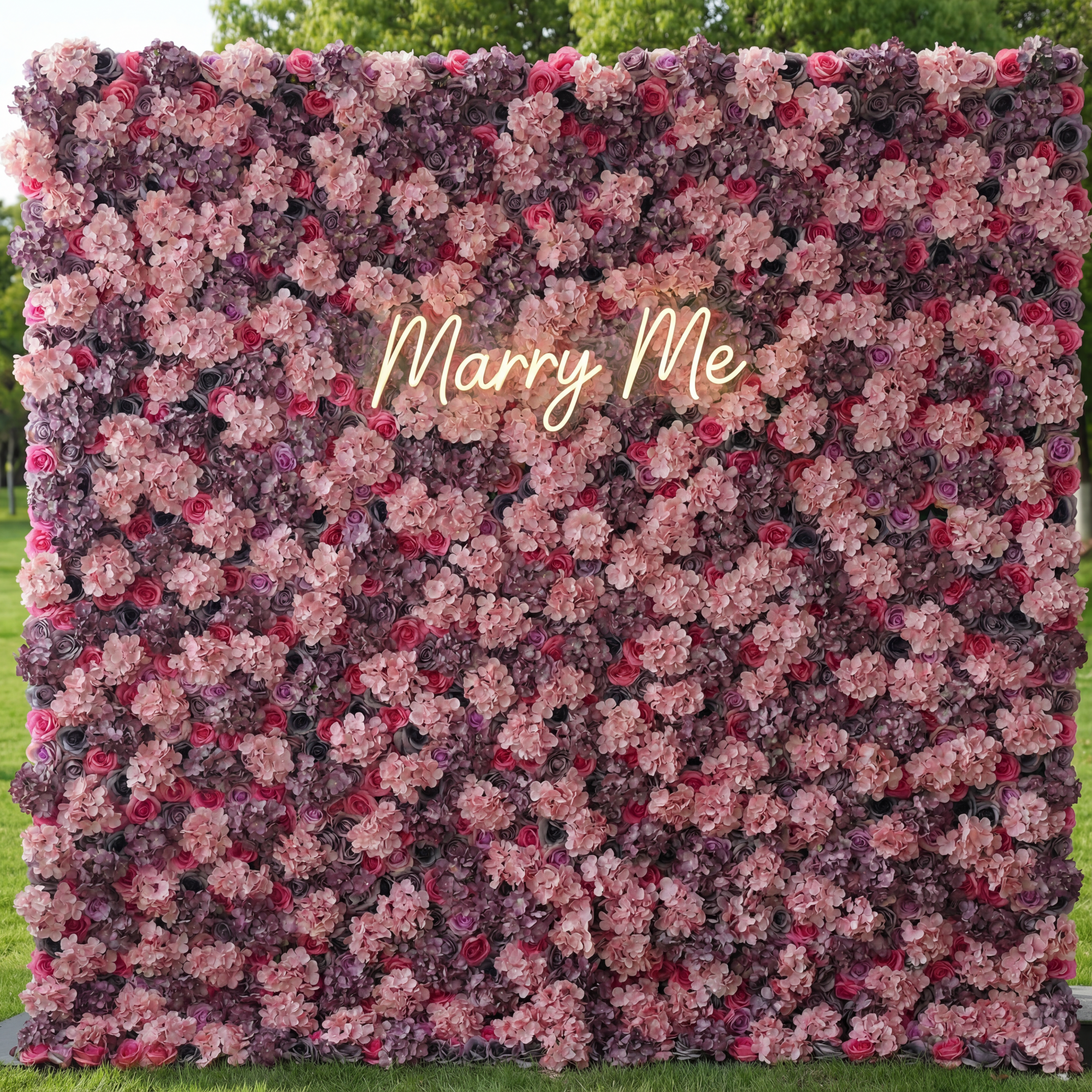 Valar Flowers Roll Up Artificial Flower Wall Backdrop: Rose Blush Ensemble - From Romantic Events to Tranquil Corners-VF-230
