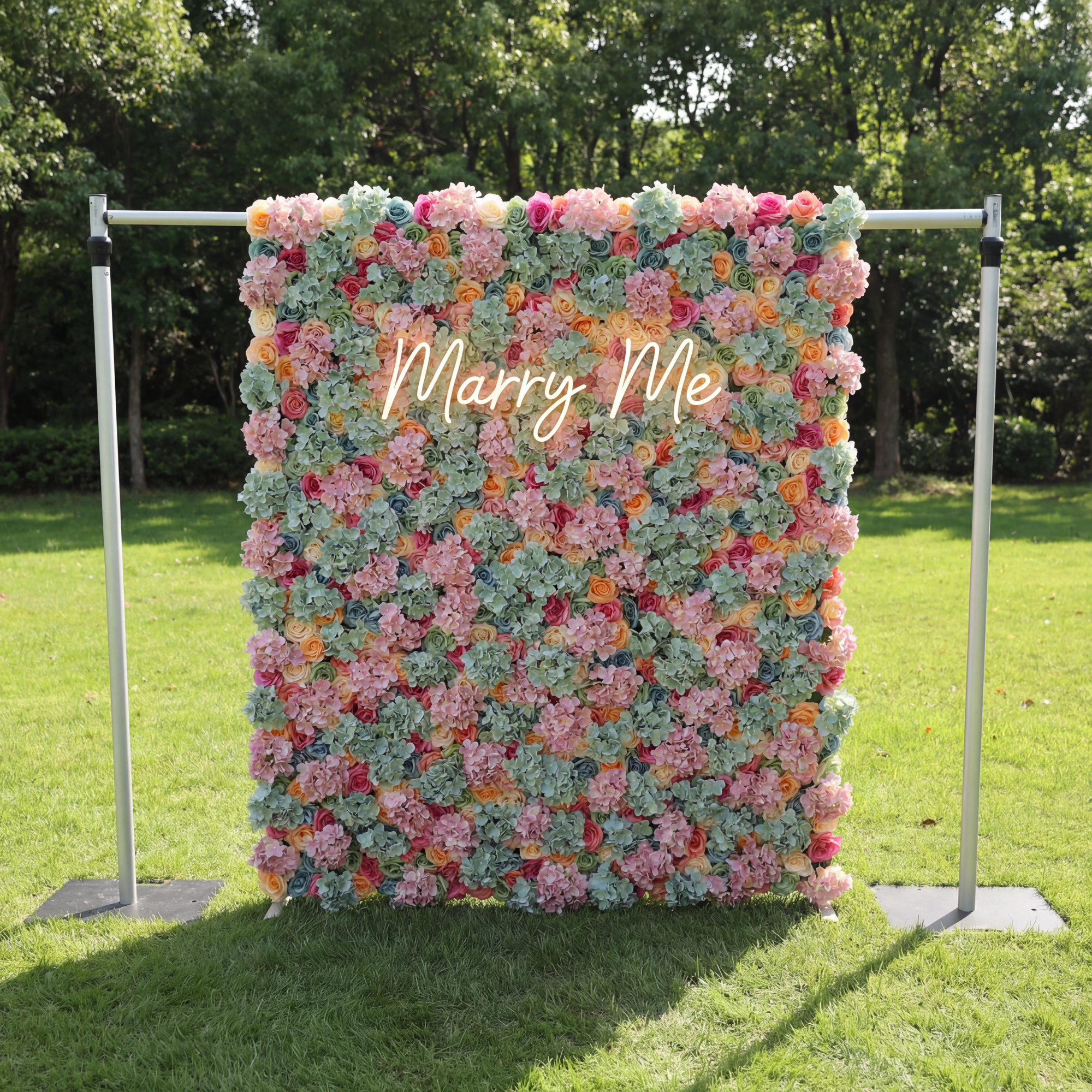 Valar Flowers Roll Up Artificial Flower Wall Backdrop: Floral Harmony Cascade - From Daydream Events to Quiet Moments-VF-231