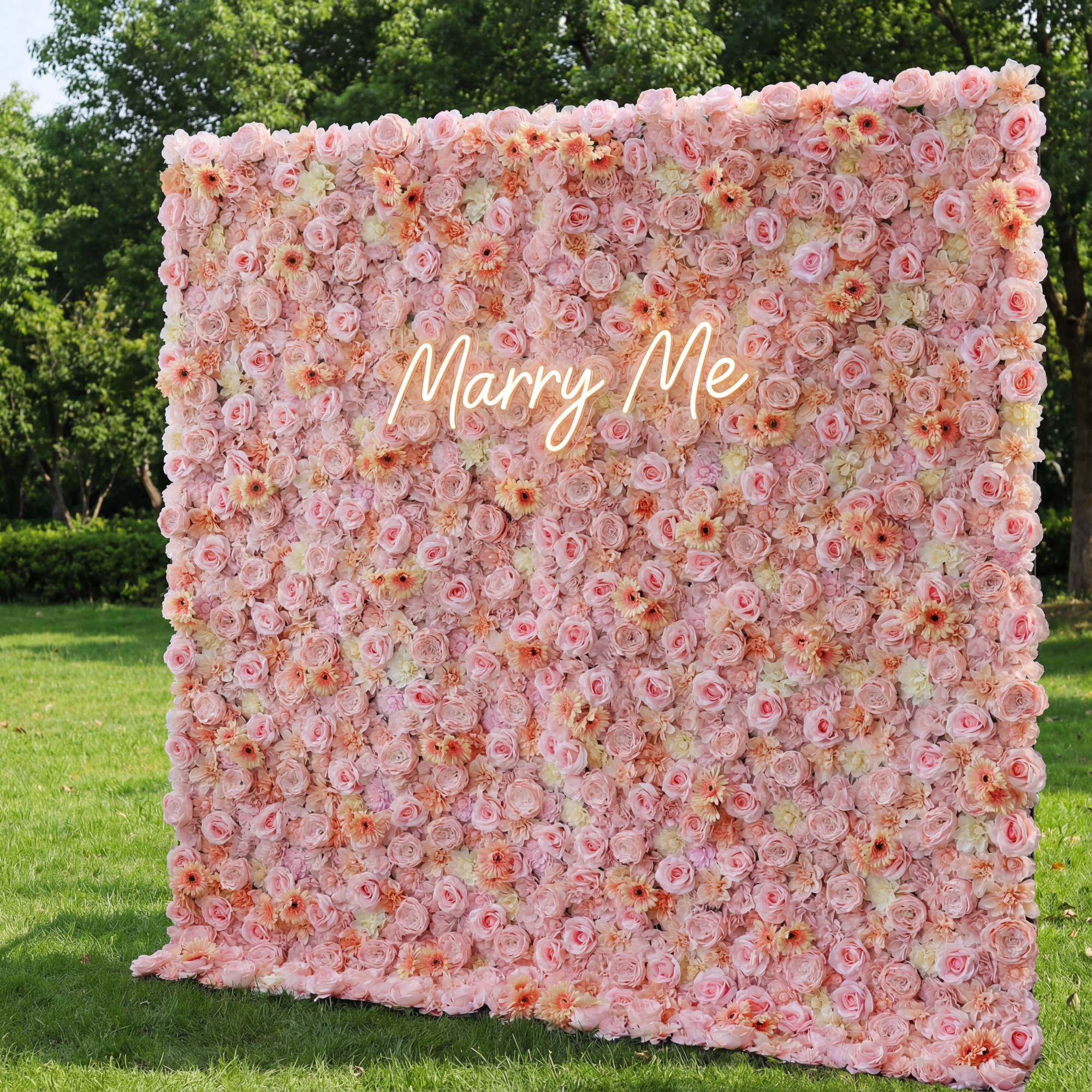 Valar Flowers Roll Up Artificial Flower Wall Backdrop: Perfección Pastel - Un País de las Maravillas Caprichoso de Tonos Suaves y Belleza Suave-VF-238