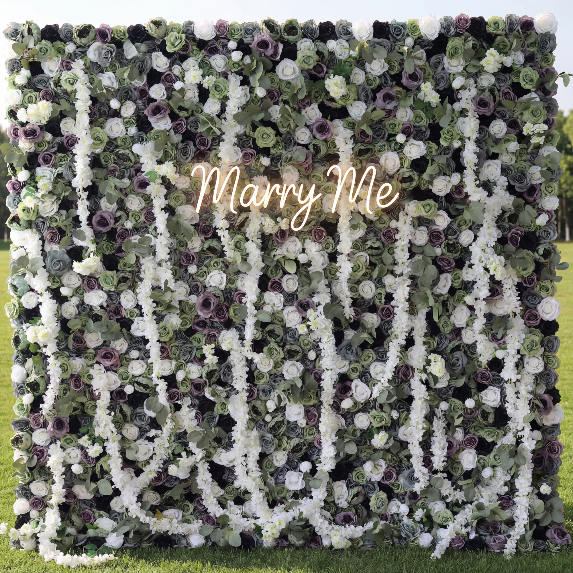 Valar Flowers Cascade Artificial Floral Wall Backdrop: Enchanted Woodland - A Symphony of Grace and Elegance-VF-241