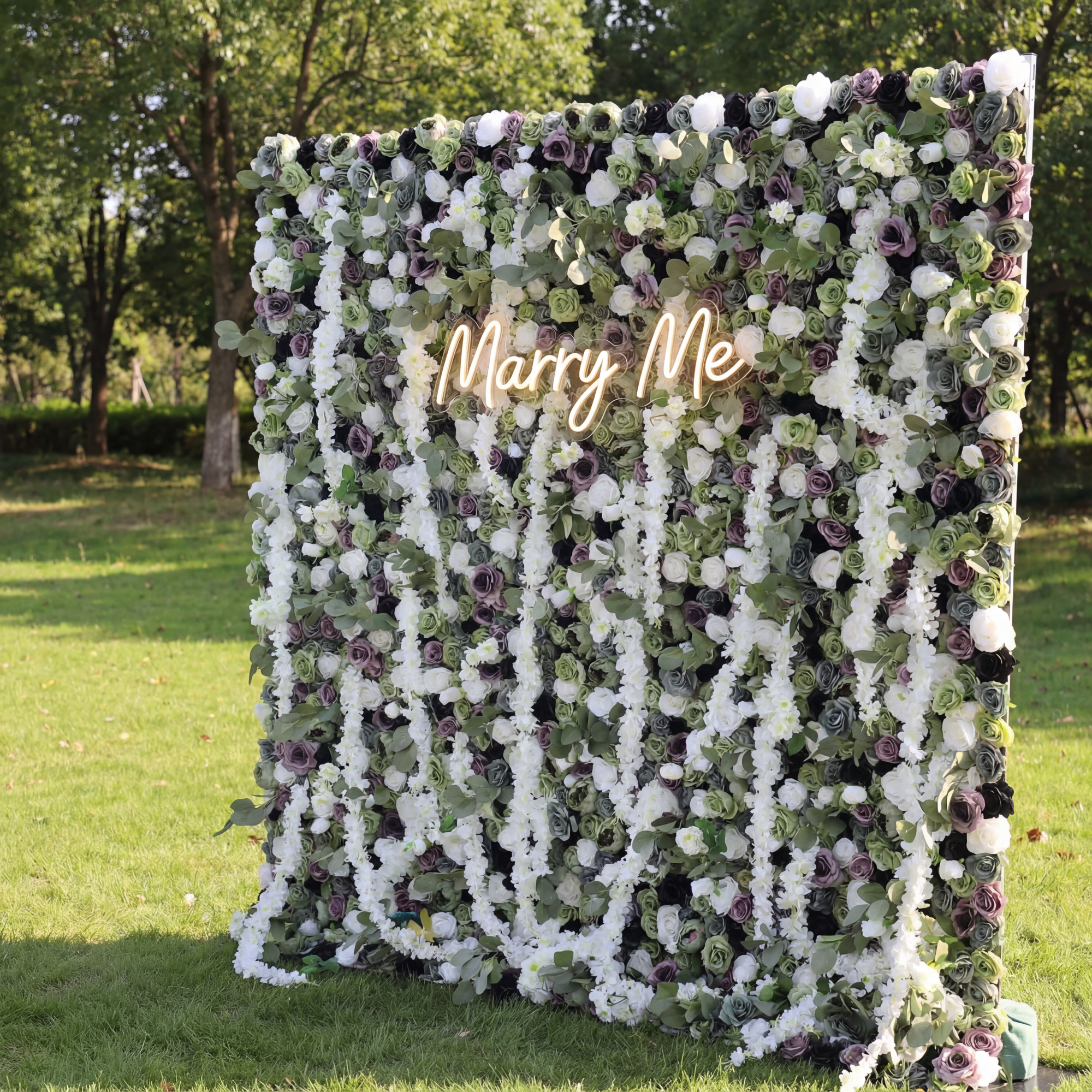 Valar Flowers Cascade Artificial Floral Wall Backdrop: Enchanted Woodland - A Symphony of Grace and Elegance-VF-241