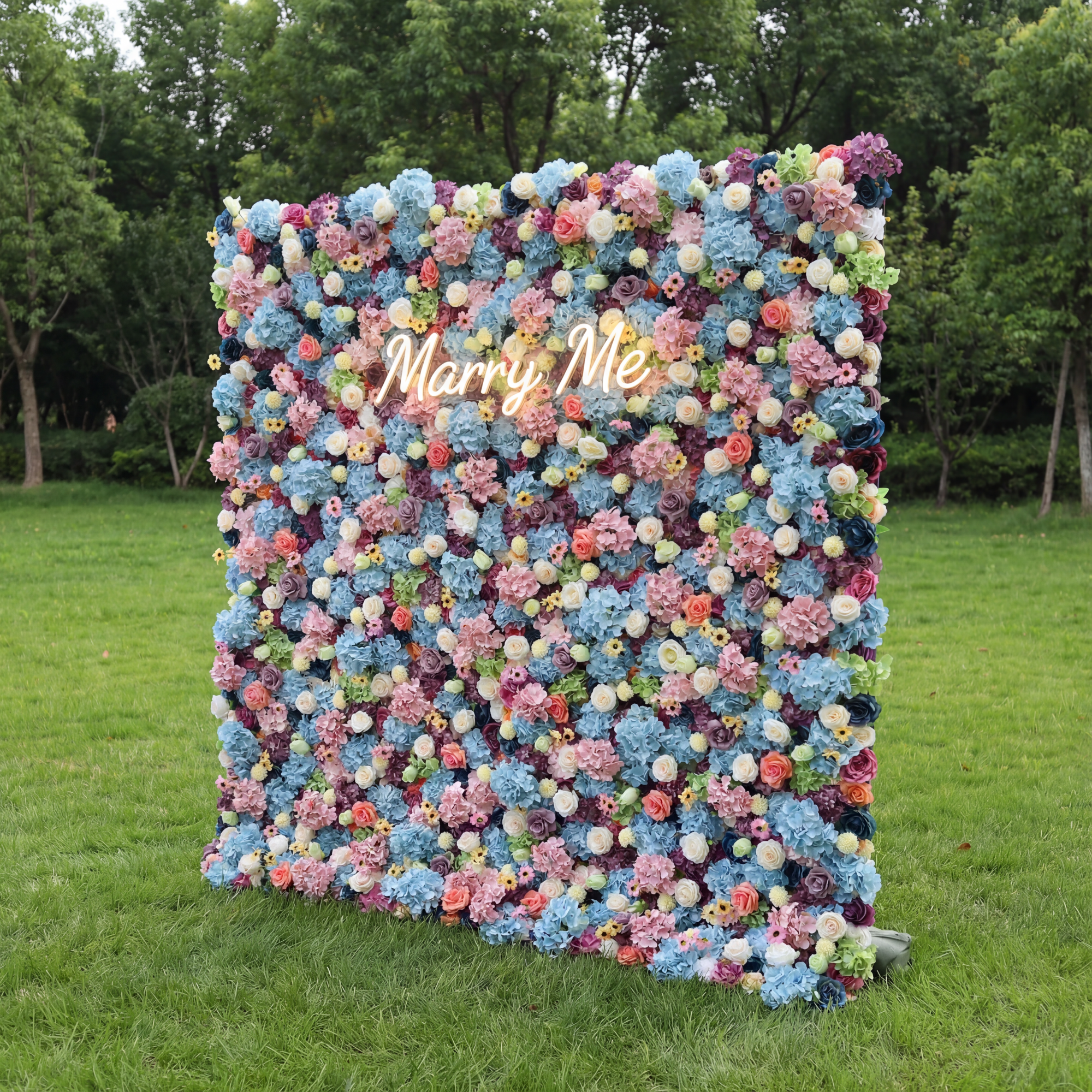 ValarFlowers 人工フローラルウォールバックドロップ: パステルドリーム - ソフトな色合いの魅惑的な混合-VF-242