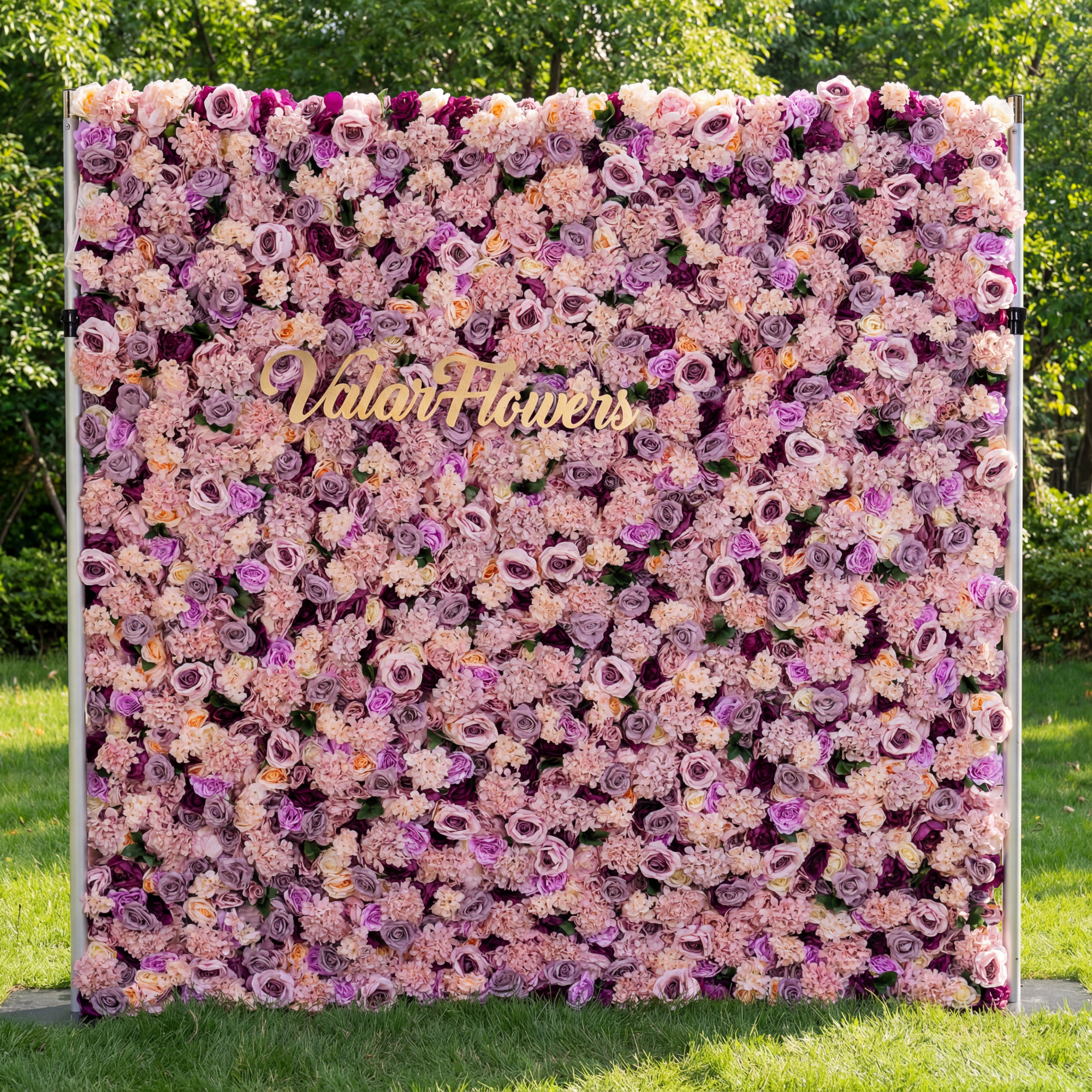 ValarFlower 5D Roll Up Artificial Floral Wall Backdrop: Lavish Lavender Lushness VF-250