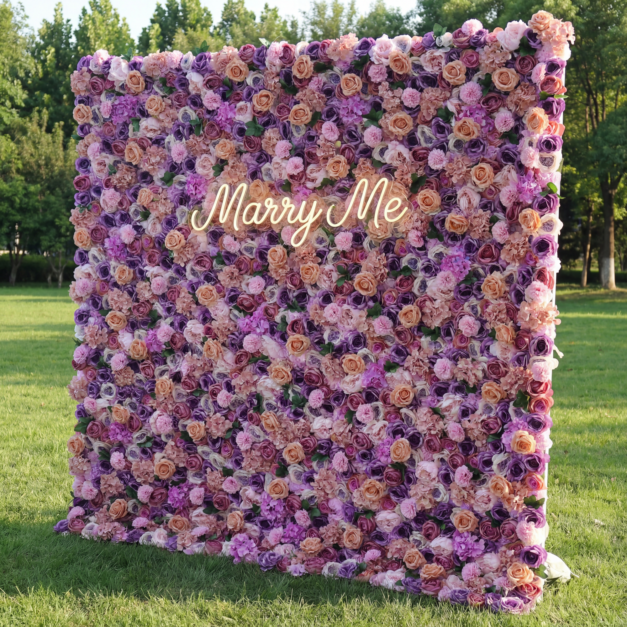 ValarFlower 5D Roll Up Artificial Floral Wall Backdrop: Lavish Lavender Lushness VF-250