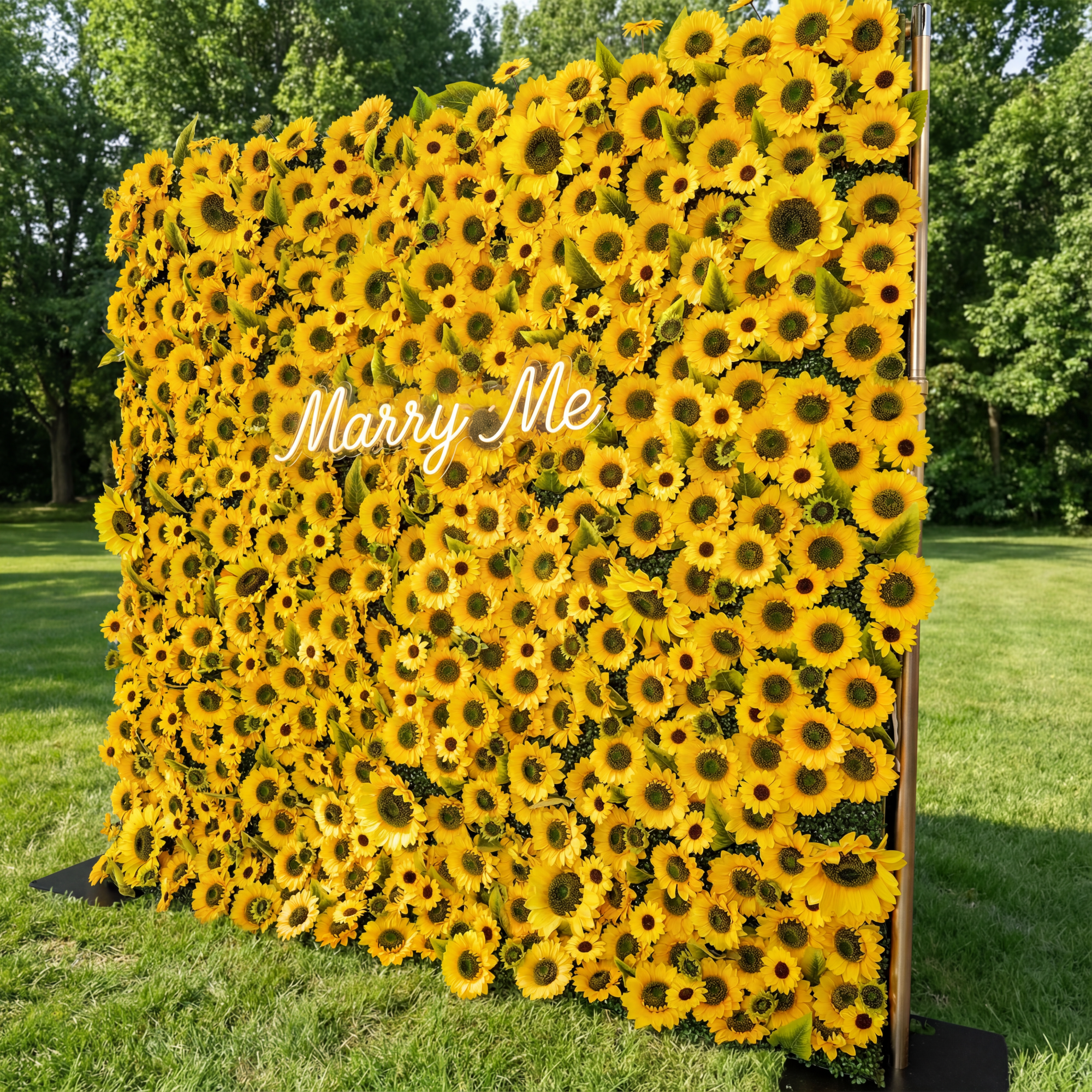 ValarFlower SunFlower Artificial Floral Wall Backdrop: Sunbliss Blooms Artificial Floral Wall Backdrop-Radiant Yellow Sunflower Fields Edition-VF-265-2