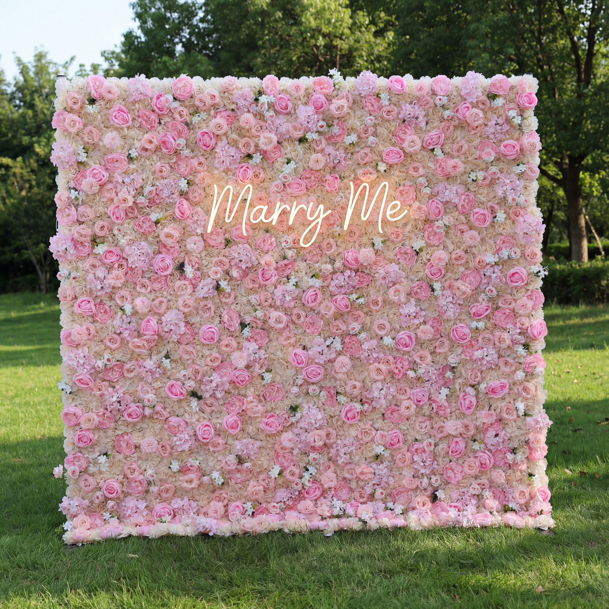 ValarFlower Fondo de Pared Floral Artificial: Blossom Bliss Fondo de Pared Floral Artificial: Edición Rosa Encantada-VF-267