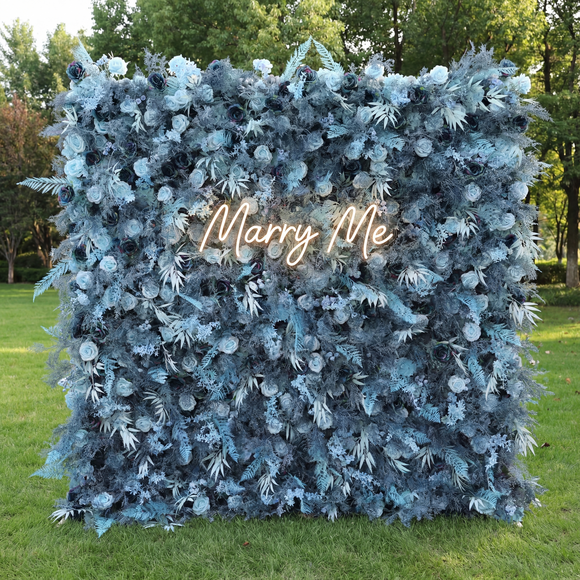 Valar Flowers Roll Up Fabric Artificial Flower Wall Wedding Backdrop, Floral Party Decor, Event Photography-VF-293