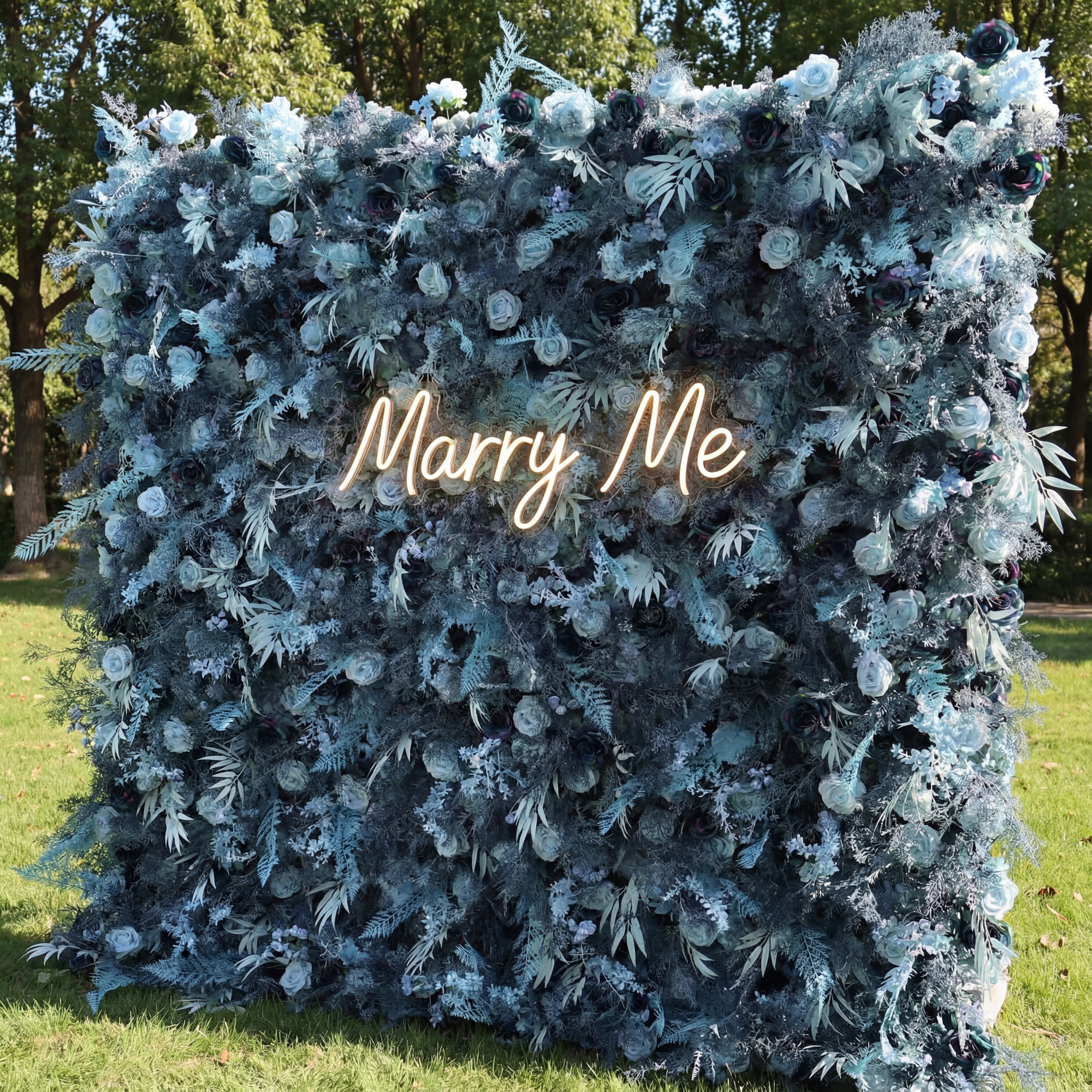 Valar Flowers Roll Up Fabric Artificial Flower Wall Wedding Backdrop, Floral Party Decor, Event Photography-VF-293