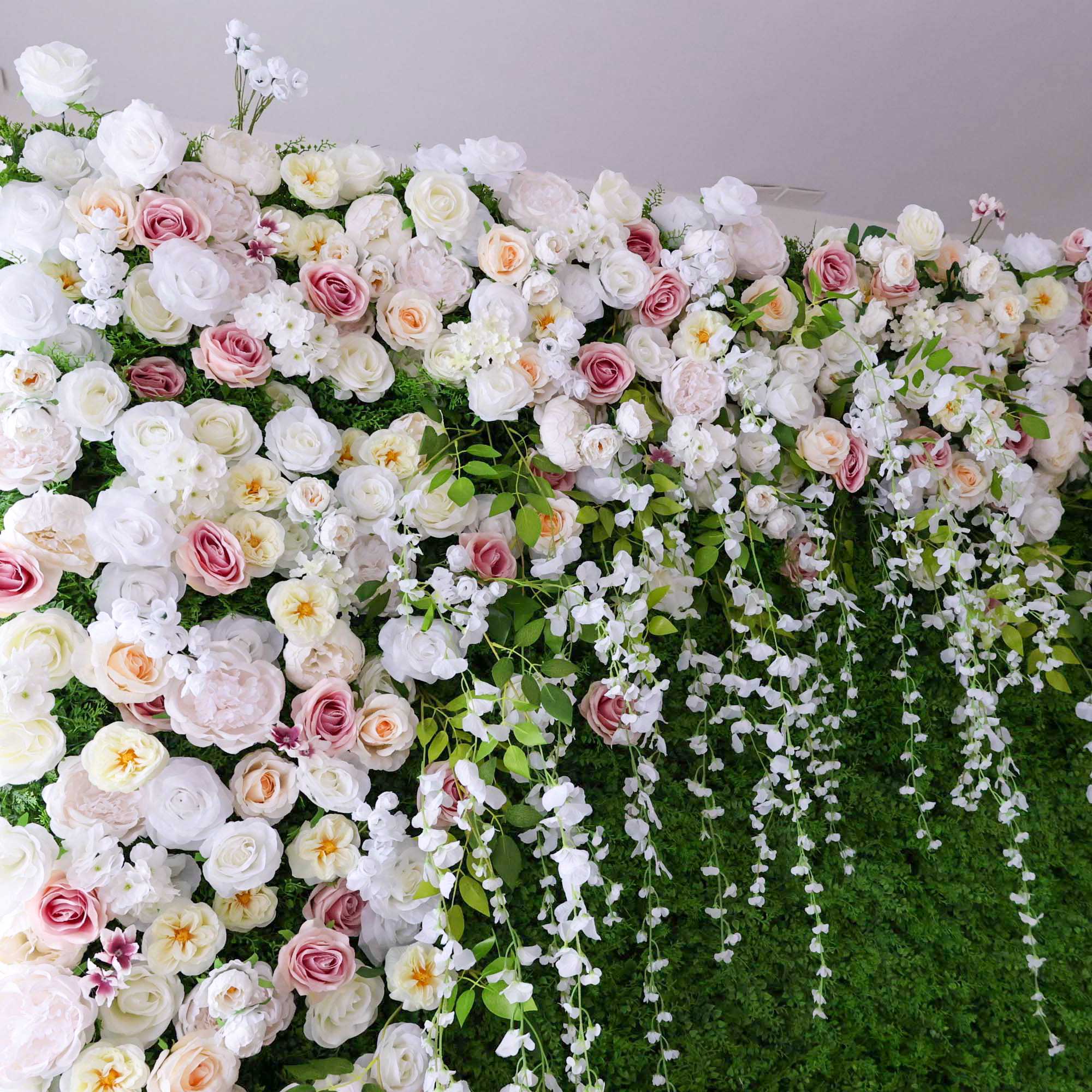 Valar Flower Roll Up Fabric Artificial Flower Wall Wedding Backdrop, Floral Party Decor, Event Photography-VF-294-3