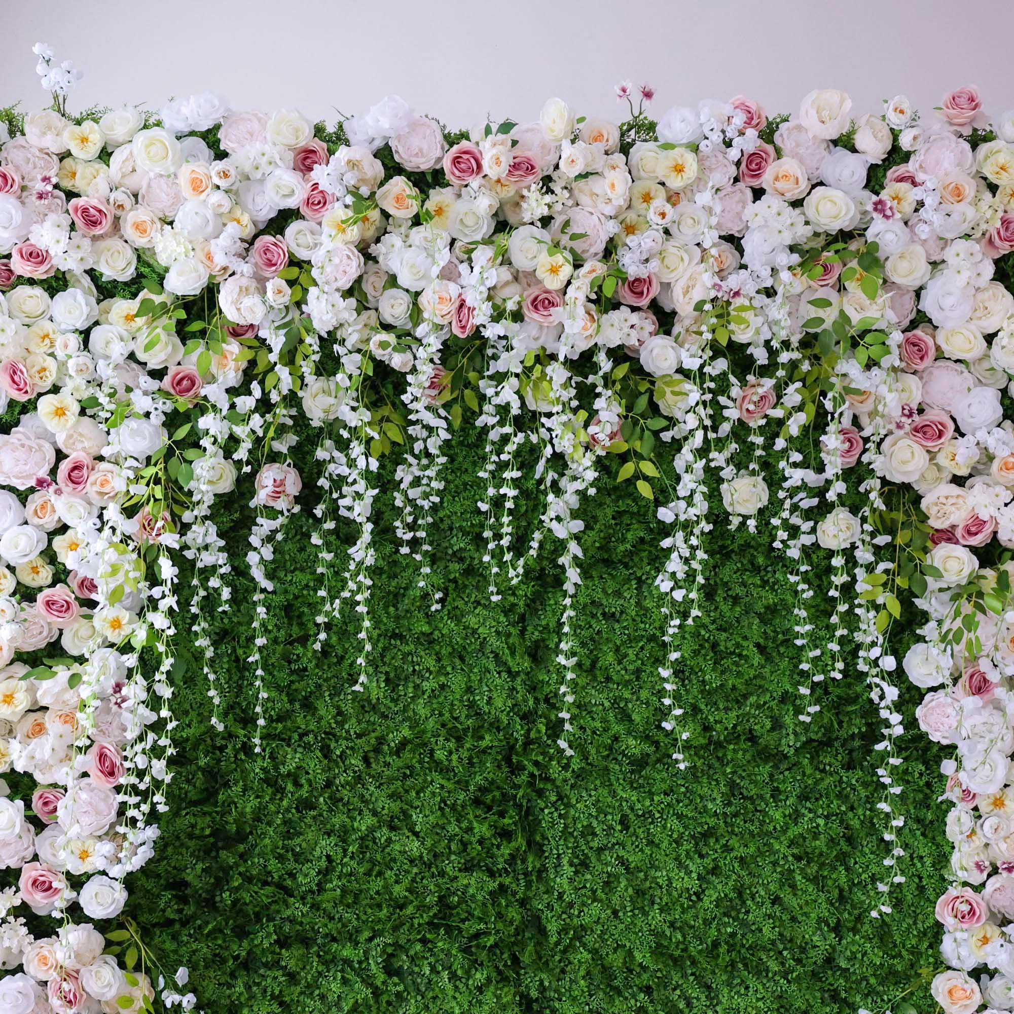 Valar Flower Roll Up Fabric Artificial Flower Wall Wedding Backdrop, Floral Party Decor, Event Photography-VF-294-4