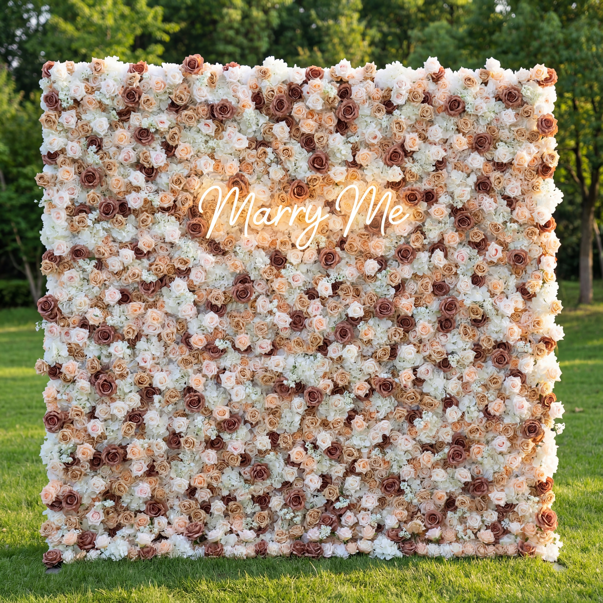 Valar Flowers Roll Up Fabric Artificial Flower Wall Wedding Backdrop, Floral Party Decor, Event Photography-VF-295