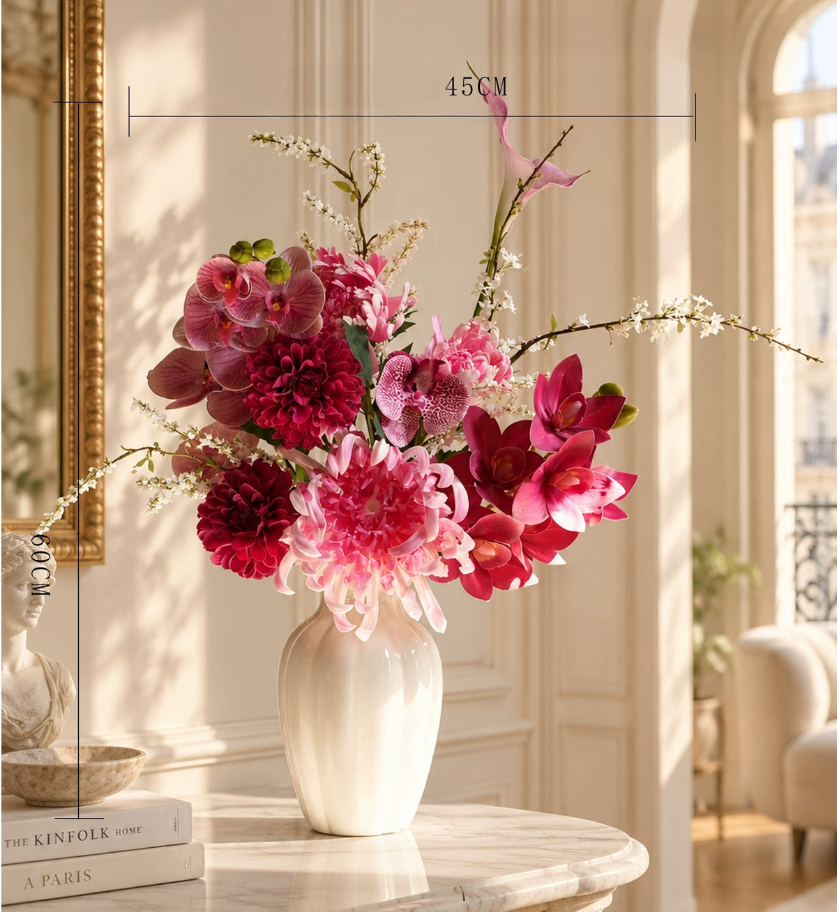 Elegantes Blumenstrauß-Arrangement mit Herbstmotiv | Luxuriöse Kunstblumen für Hochzeiten und Inneneinrichtung VB-113 (ohne Vase)