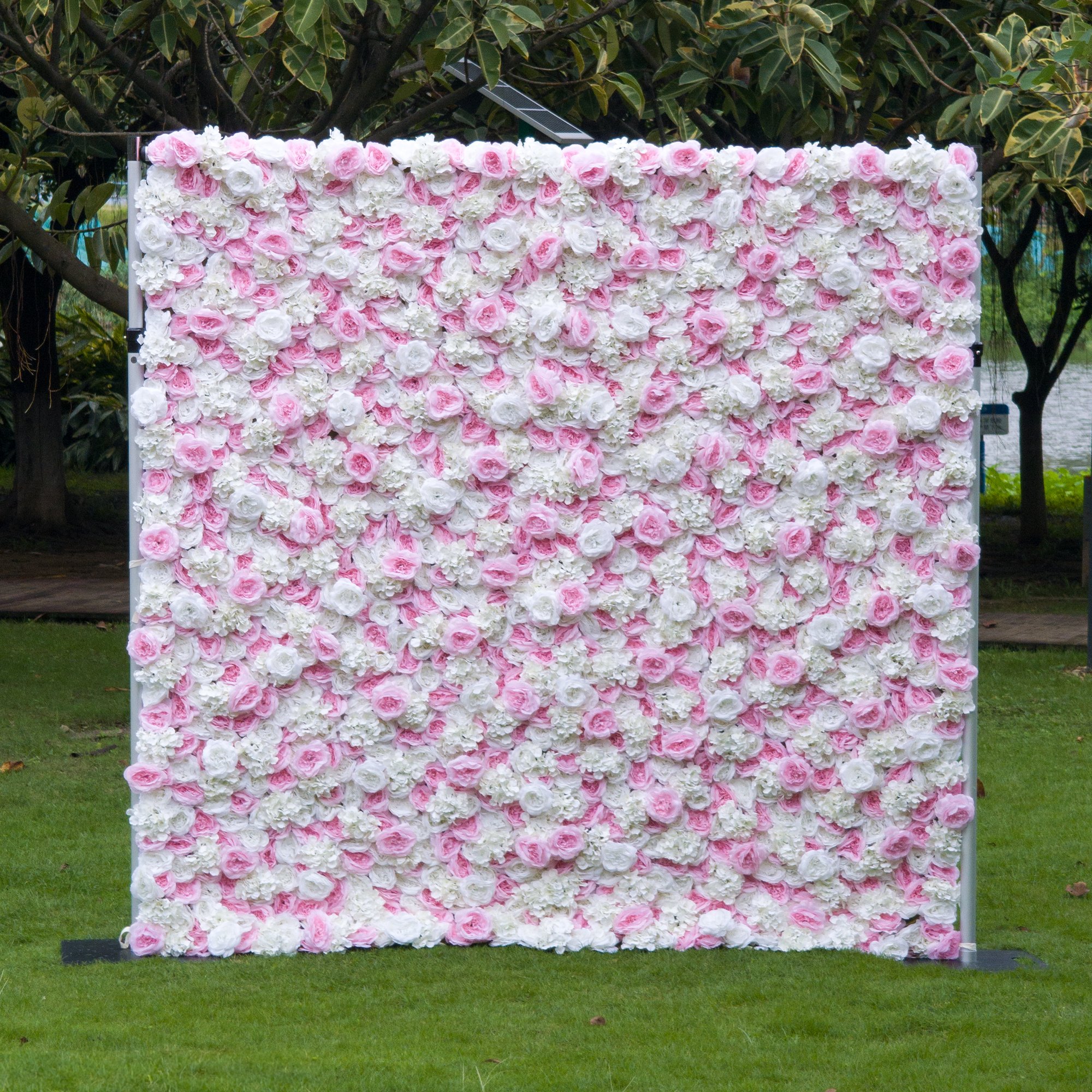 5D Roll up Artificial Flower Wall Wedding Backdrop Party Decoration