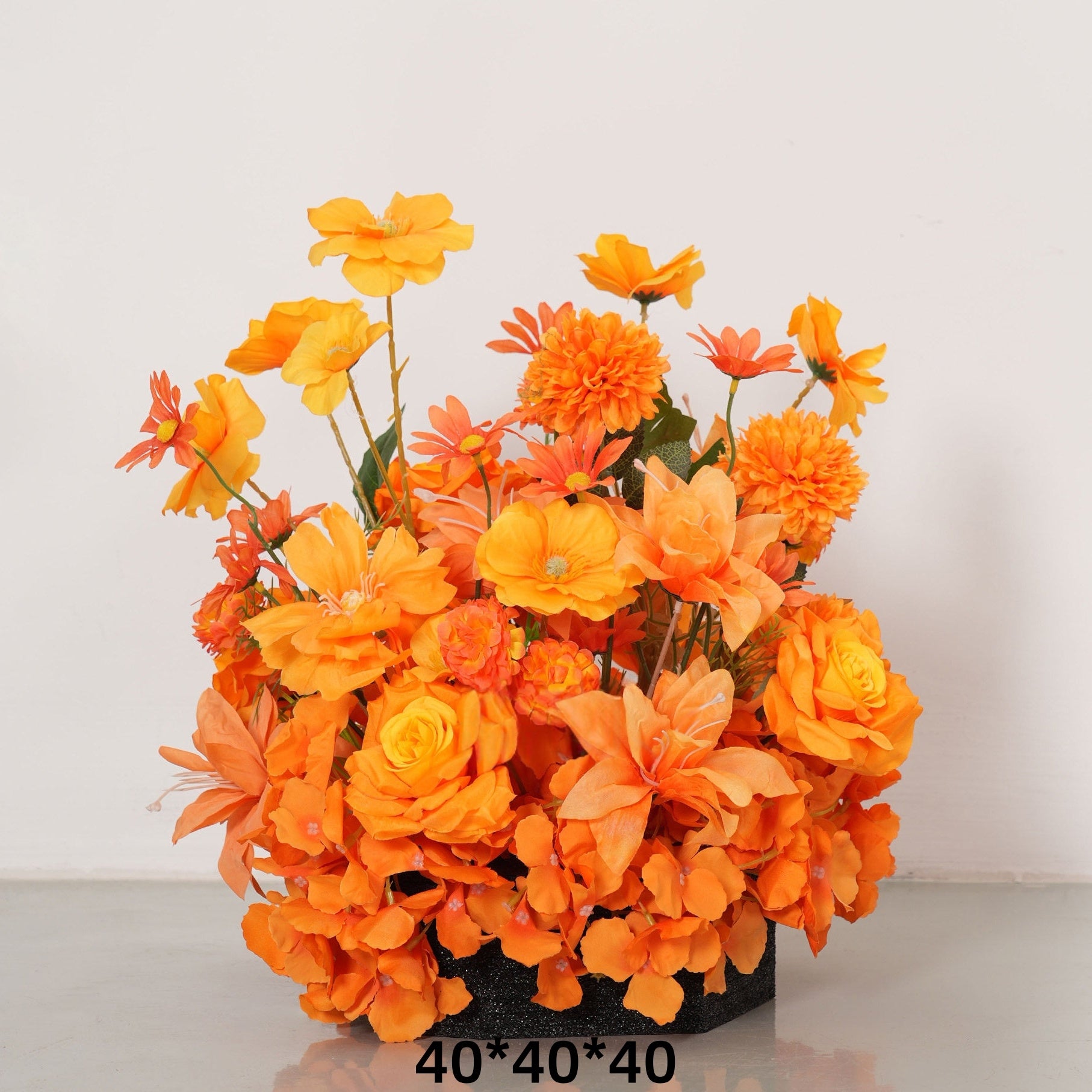 Configuración de flores artificiales inspiradas en la primavera – Conjunto de flores artificiales azules y amarillas para eventos FA-264