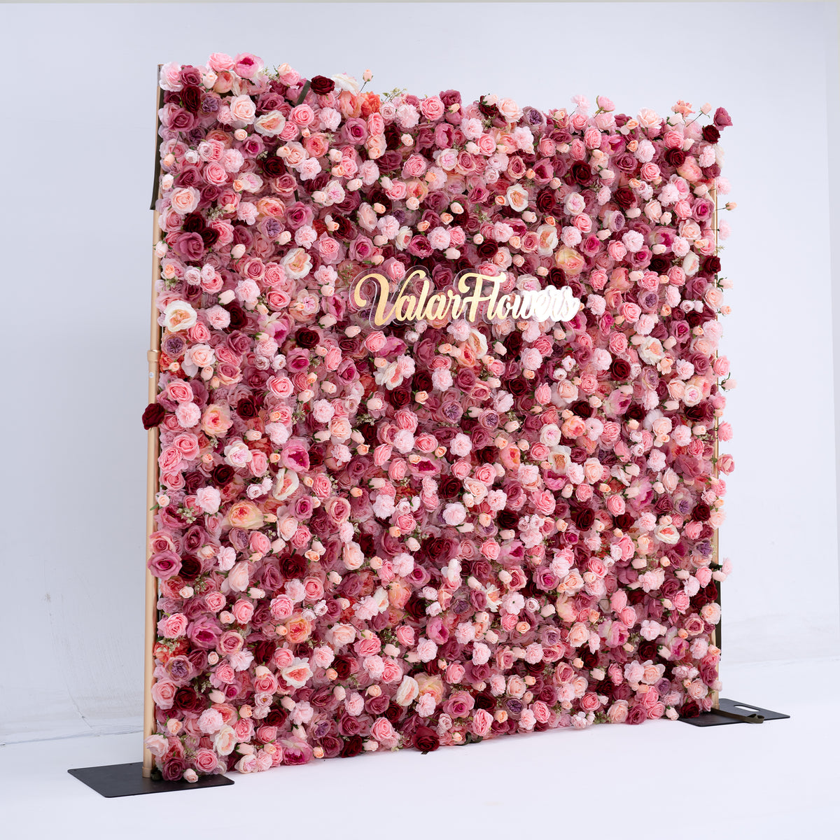 Valar Flowers Roll Up Fabric Artificial Flower Wall Wedding Backdrop, Floral Party Decor, Event Photography-VF-344