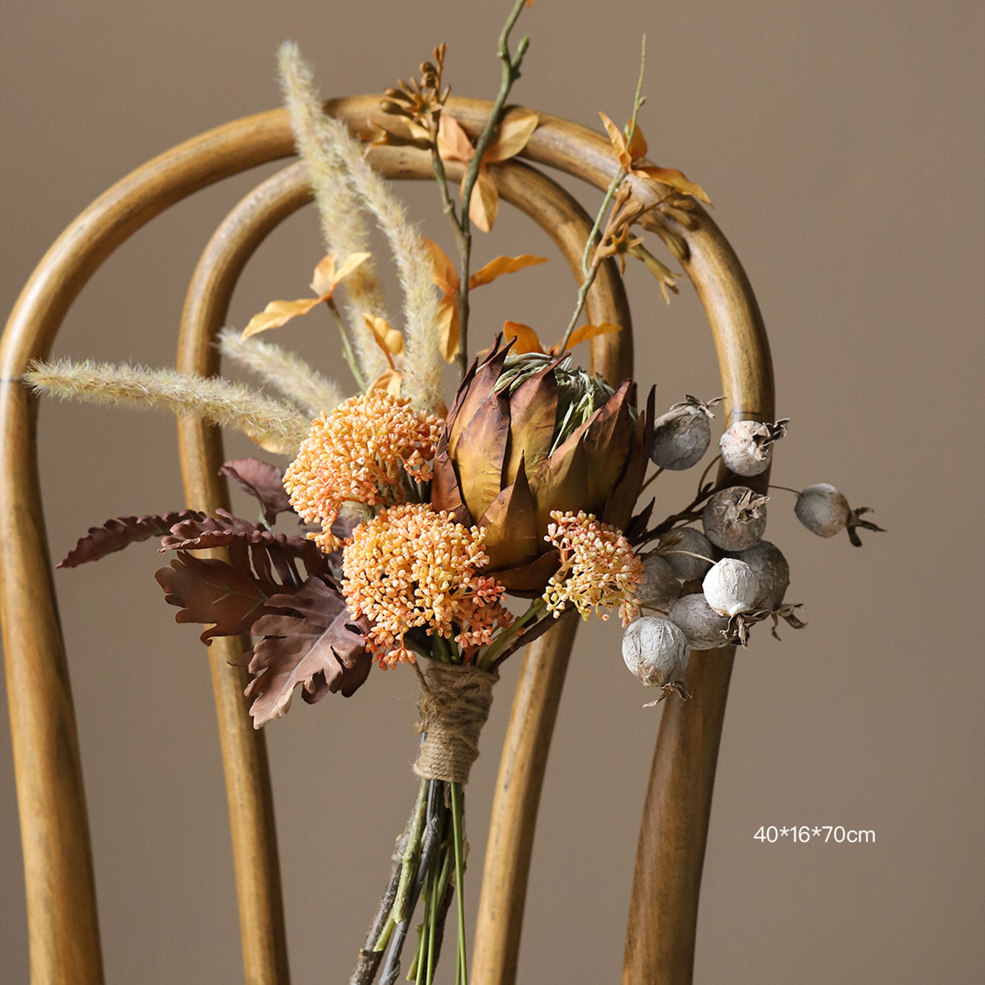 Elegant Fall Theme Floral Bouquets Arrangement | Luxury Faux Flowers for Wedding & Interior Home Décor VB-113 (Without Vase)