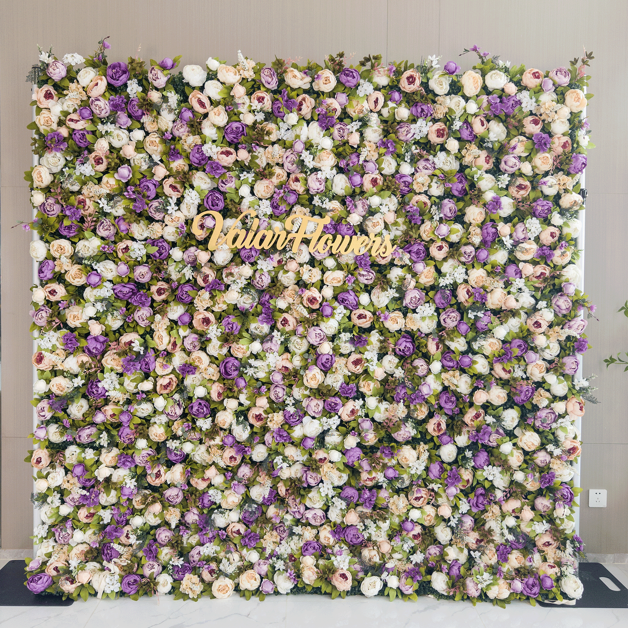 Valar Flower Roll Up Fabric Artificial Flower Wall Wedding Backdrop, Floral Party Decor, Event Photography-VF-307