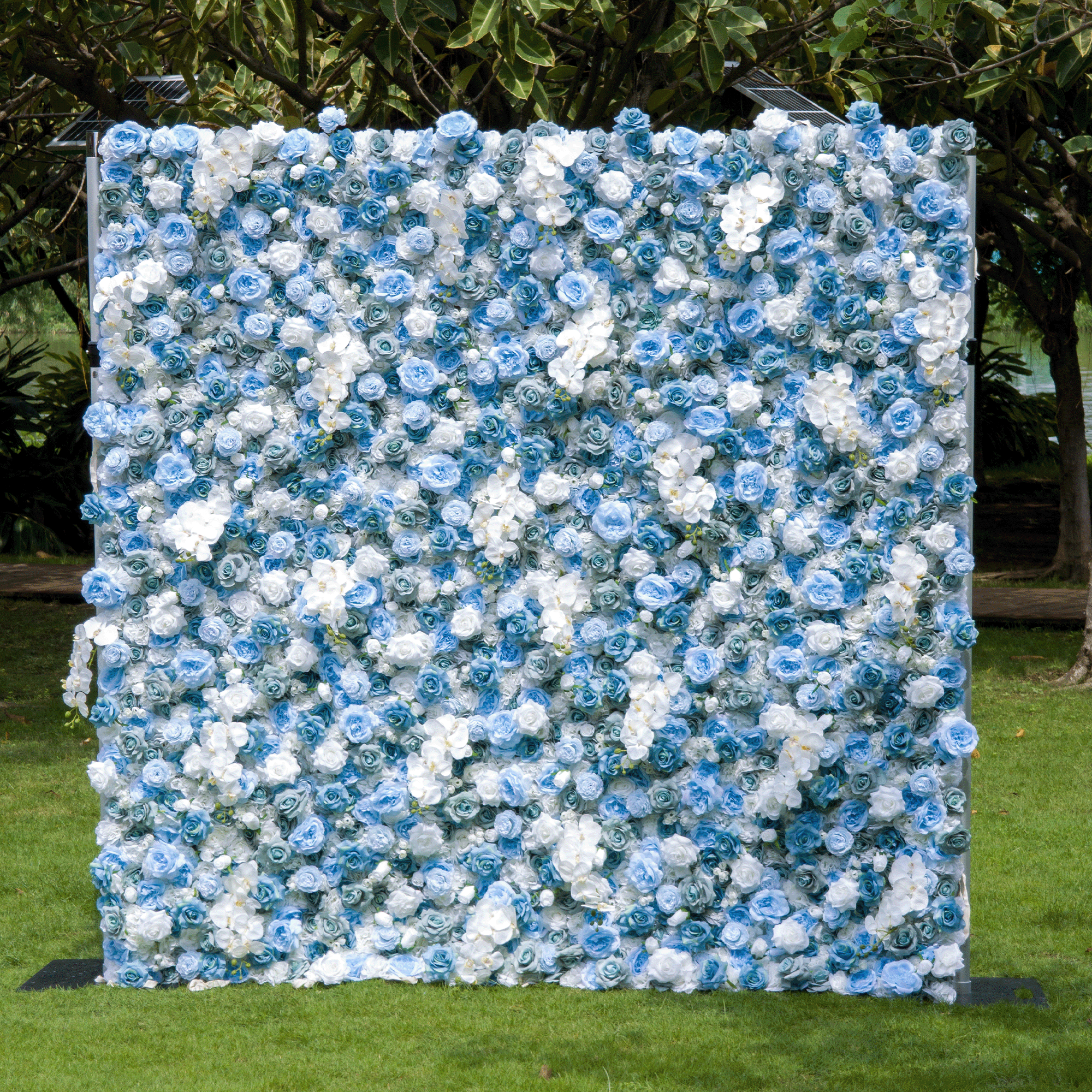 Valar Flower Roll Up Fabric Artificial Flower Wall Wedding Backdrop, Floral Party Decor, Event Photography