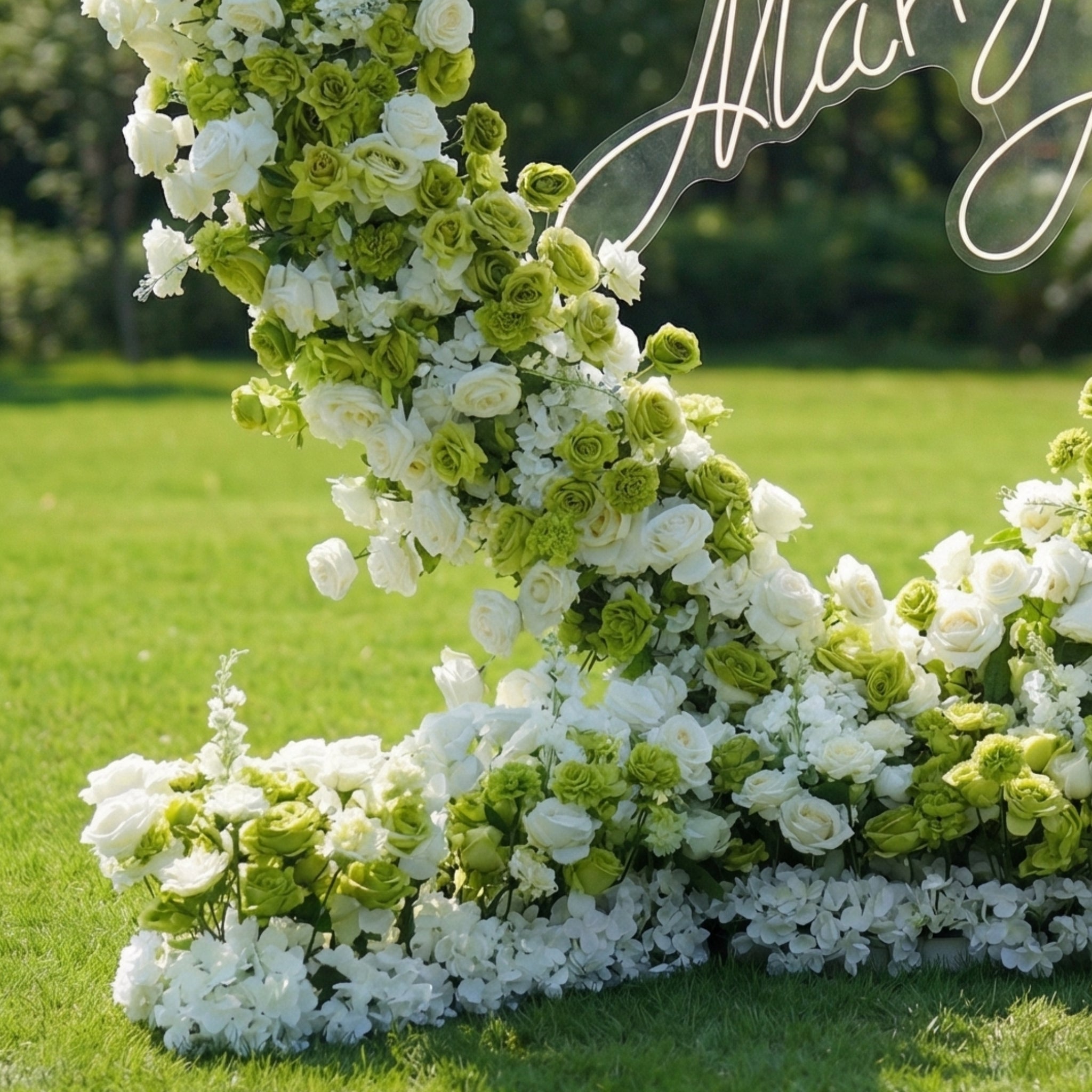 하트 모양 인조 장미 아치 – 로맨틱한 결혼식 세리머니 배경, 이벤트 장식 및 꽃 전시 HA-403