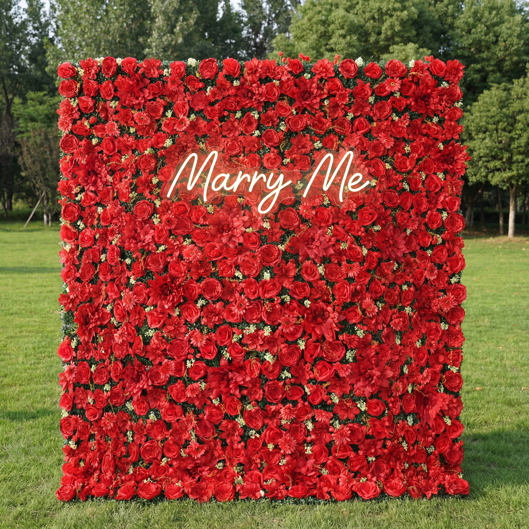Valar Flower Roll Up Fabric Artificial Flower Wall Wedding Backdrop, F