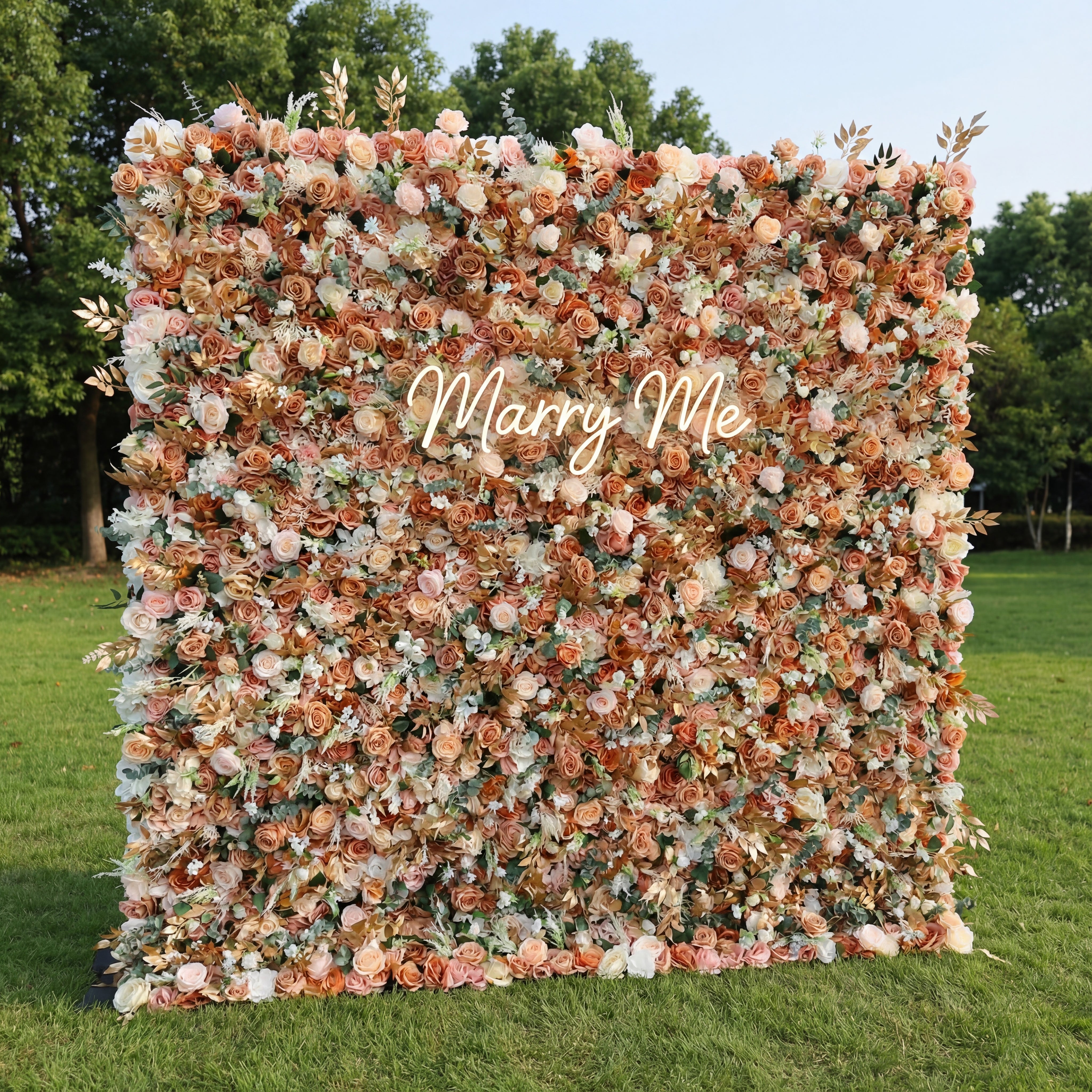 Valar Flowers Roll Up Fabric Artificial Flower Wall Wedding Backdrop, Floral Party Decor, Event Photography-VF-301