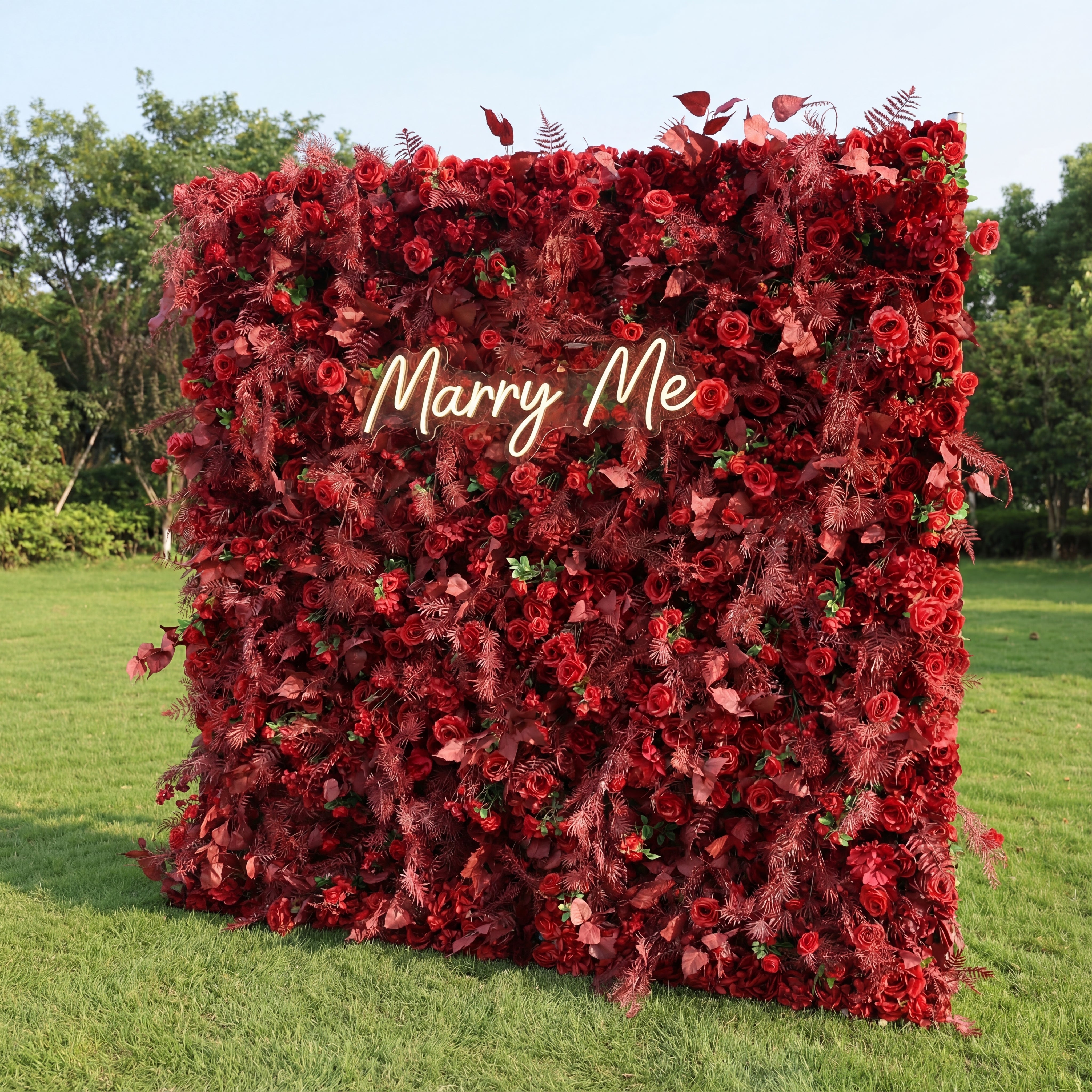 Valar Flowers Roll Up Fabric Artificial Flower Wall Wedding Backdrop, Floral Party Decor, Event Photography-VF-303
