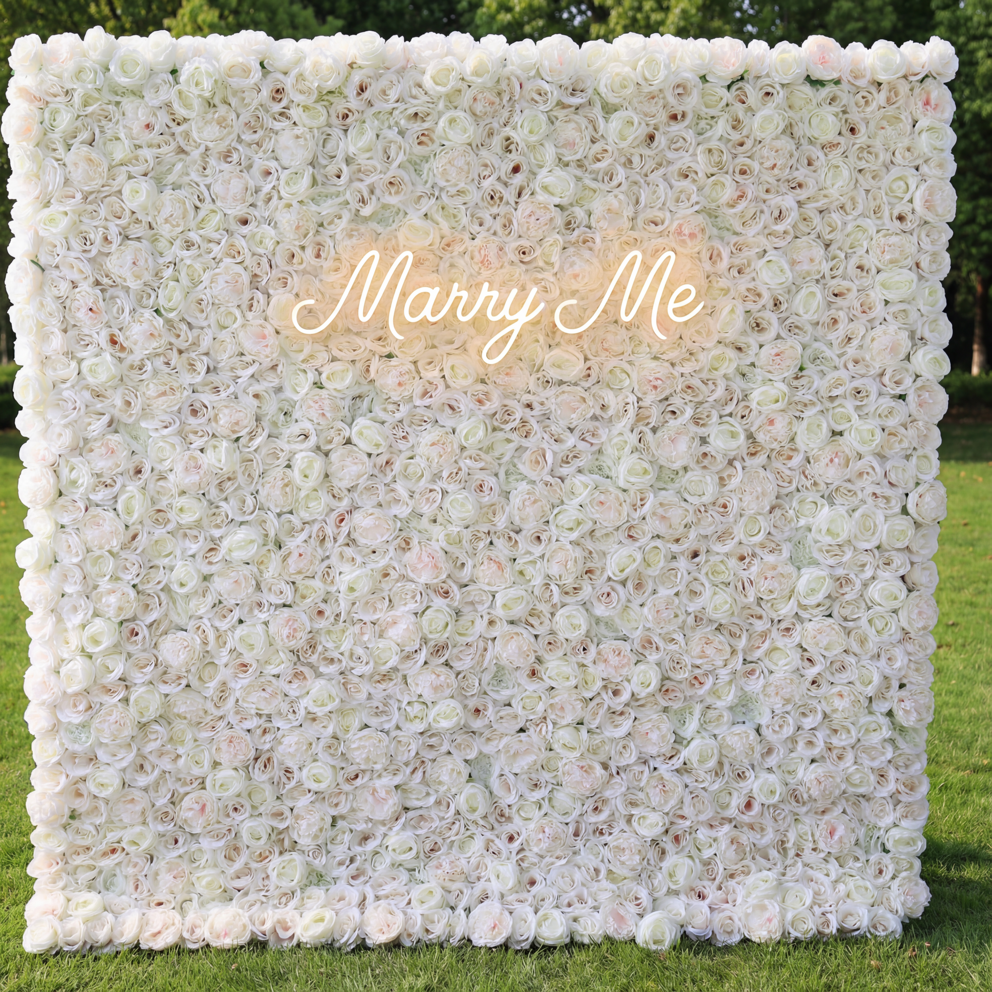 Valar Flowers Roll Up Fabric Artificial Flower Wall Wedding Backdrop,