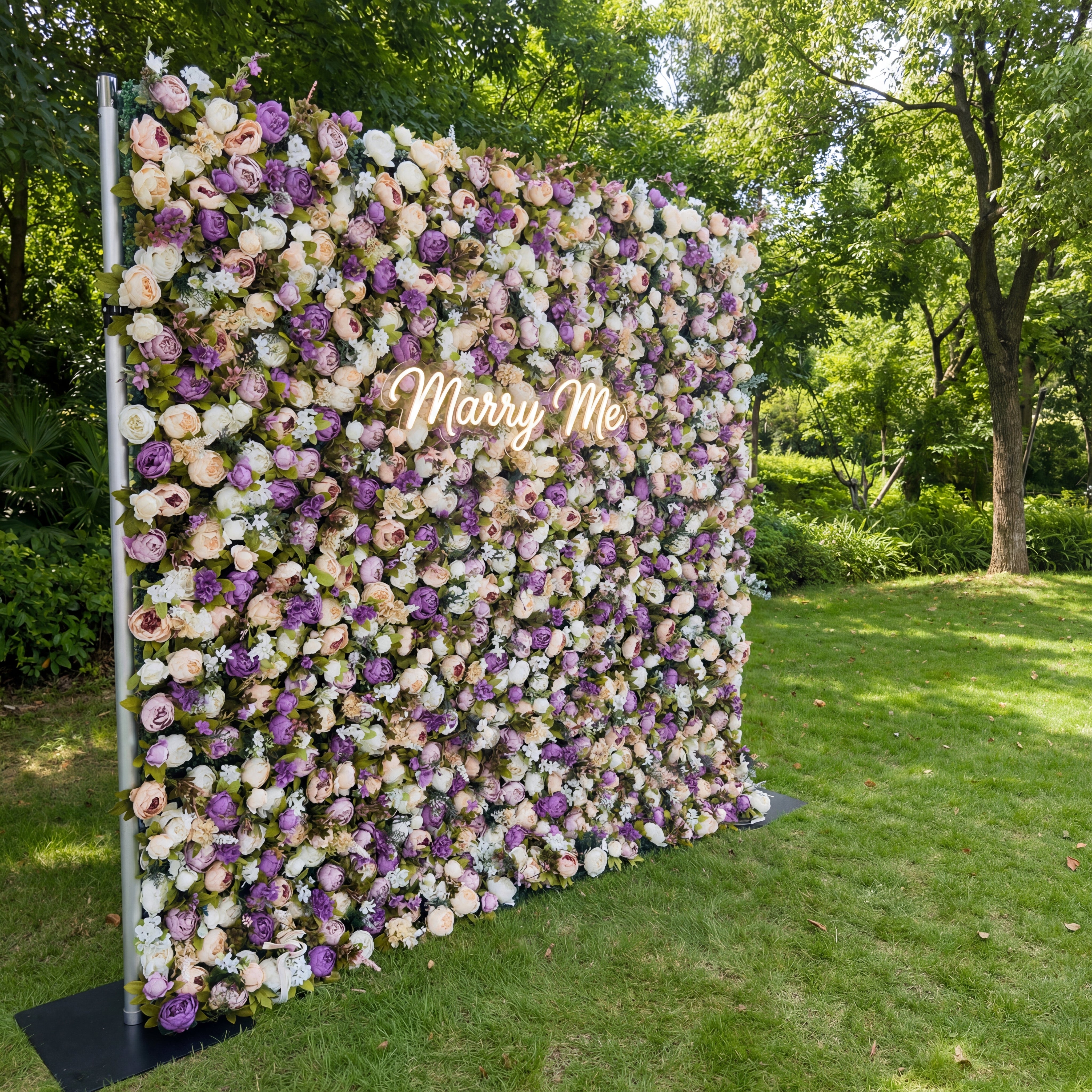 Valar Flower Roll Up Fabric Artificial Flower Wall Wedding Backdrop, Floral Party Decor, Event Photography-VF-307