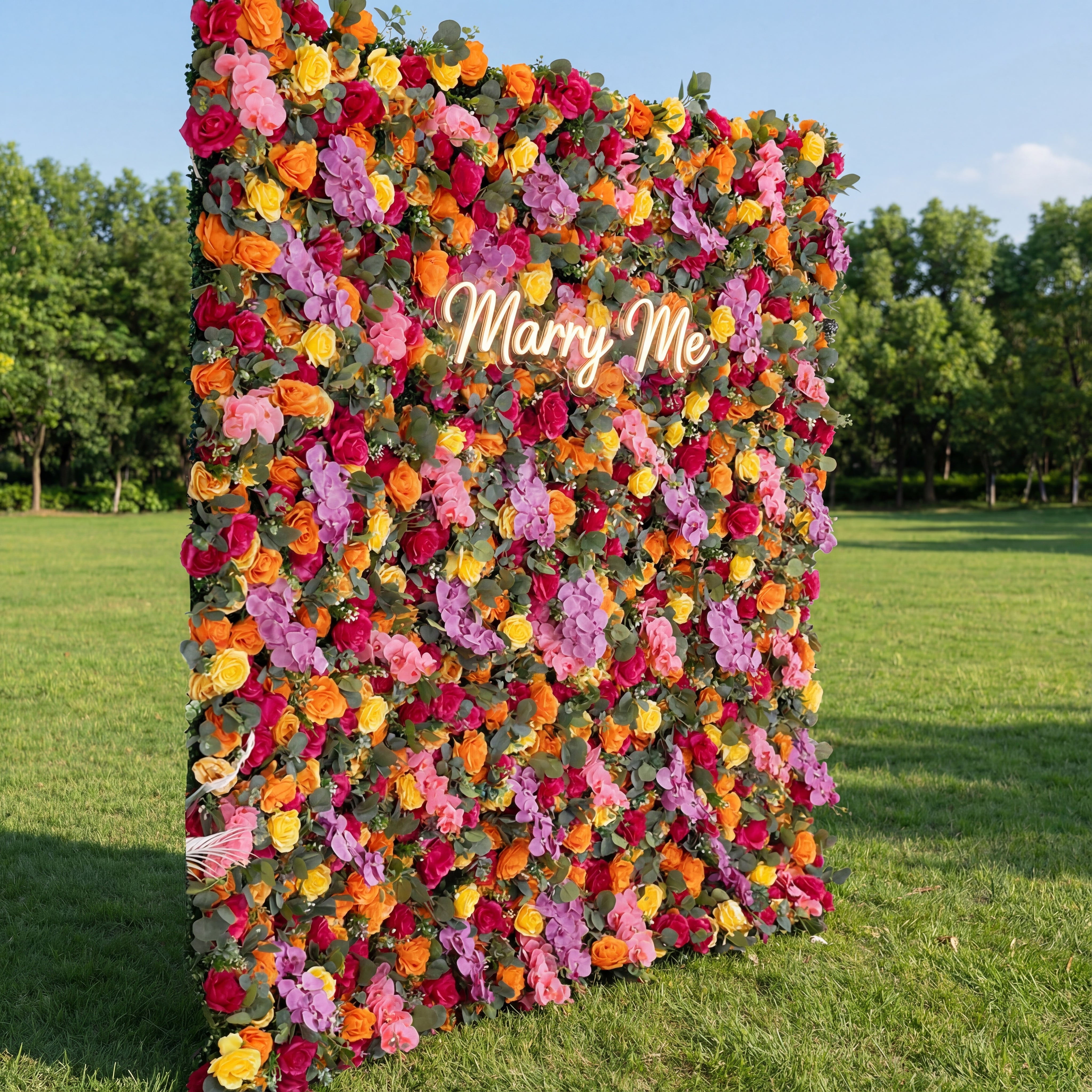 Valar Flower Roll Up Fabric Artificial Flower Wall Wedding Backdrop, Floral Party Decor, Event Photography-VF-308