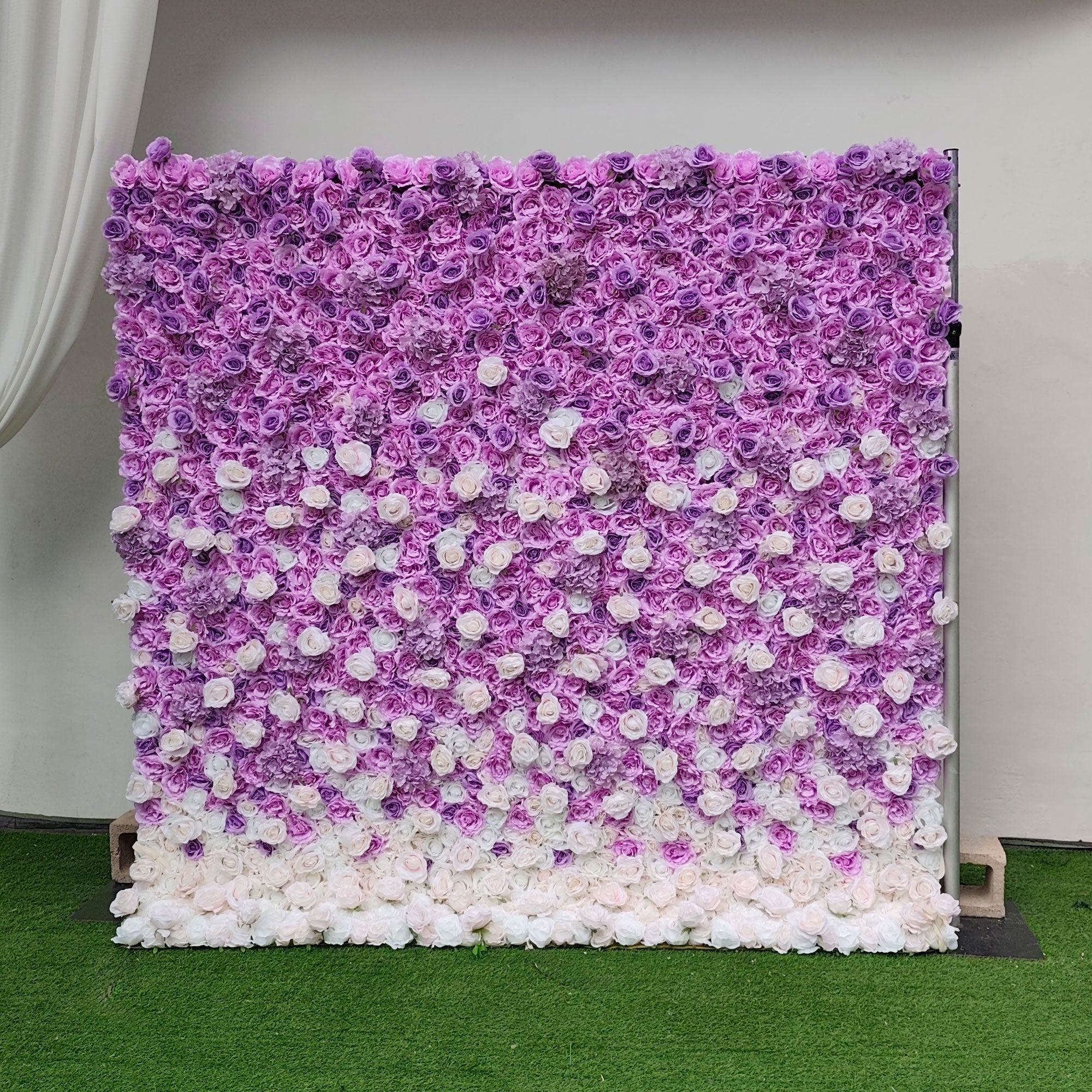 Valar Flowers Roll Up Fabric Artificial Flower Wall Wedding Backdrop, Decoración Floral para Fiestas, Fotografía de Eventos-VF-314