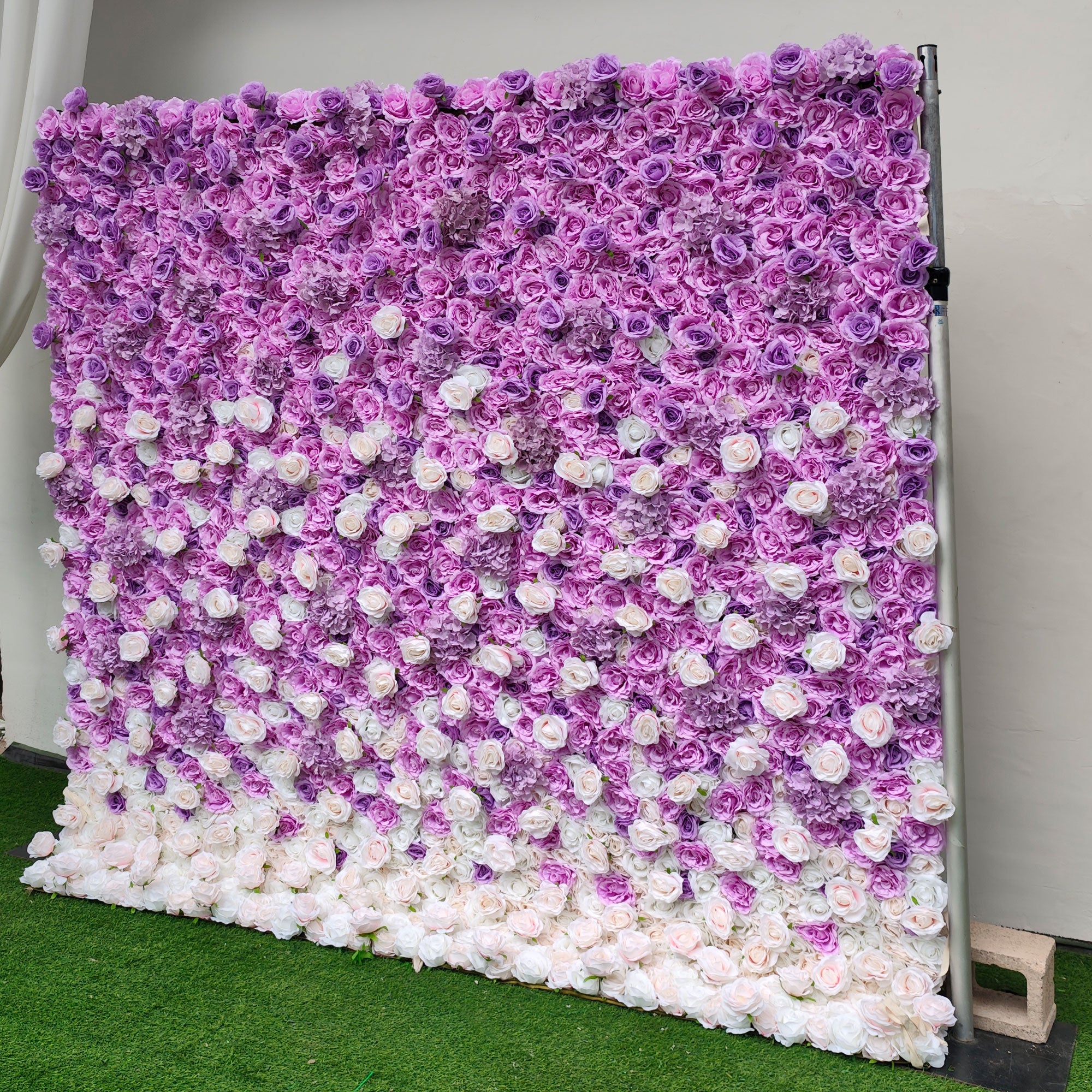 Valar Flowers Roll Up Fabric Artificial Flower Wall Wedding Backdrop, Decoración Floral para Fiestas, Fotografía de Eventos-VF-314