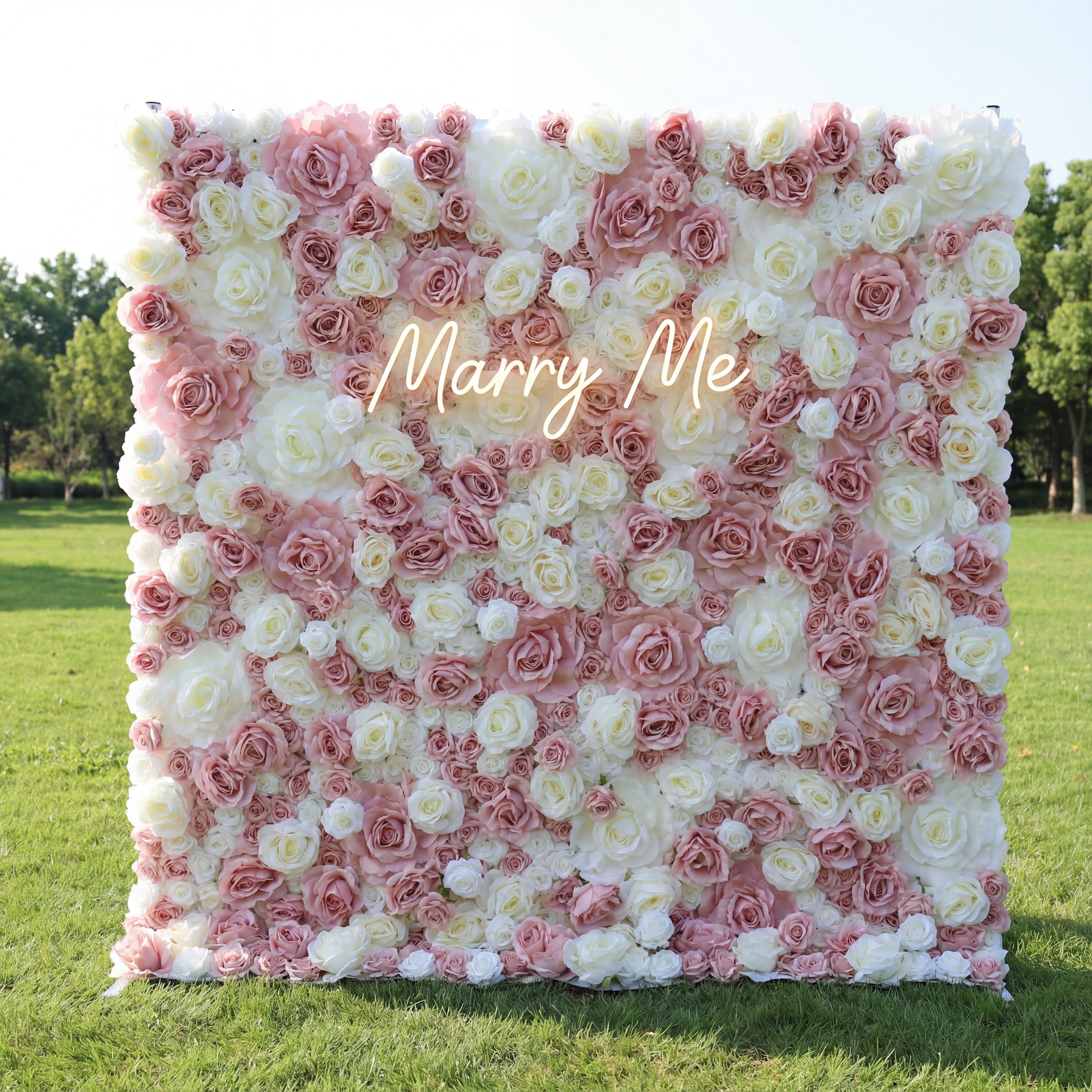 Valar Flower Roll Up Fabric Artificial Flower Wall Wedding Backdrop, Floral Party Decor, Event Photography-VF-315