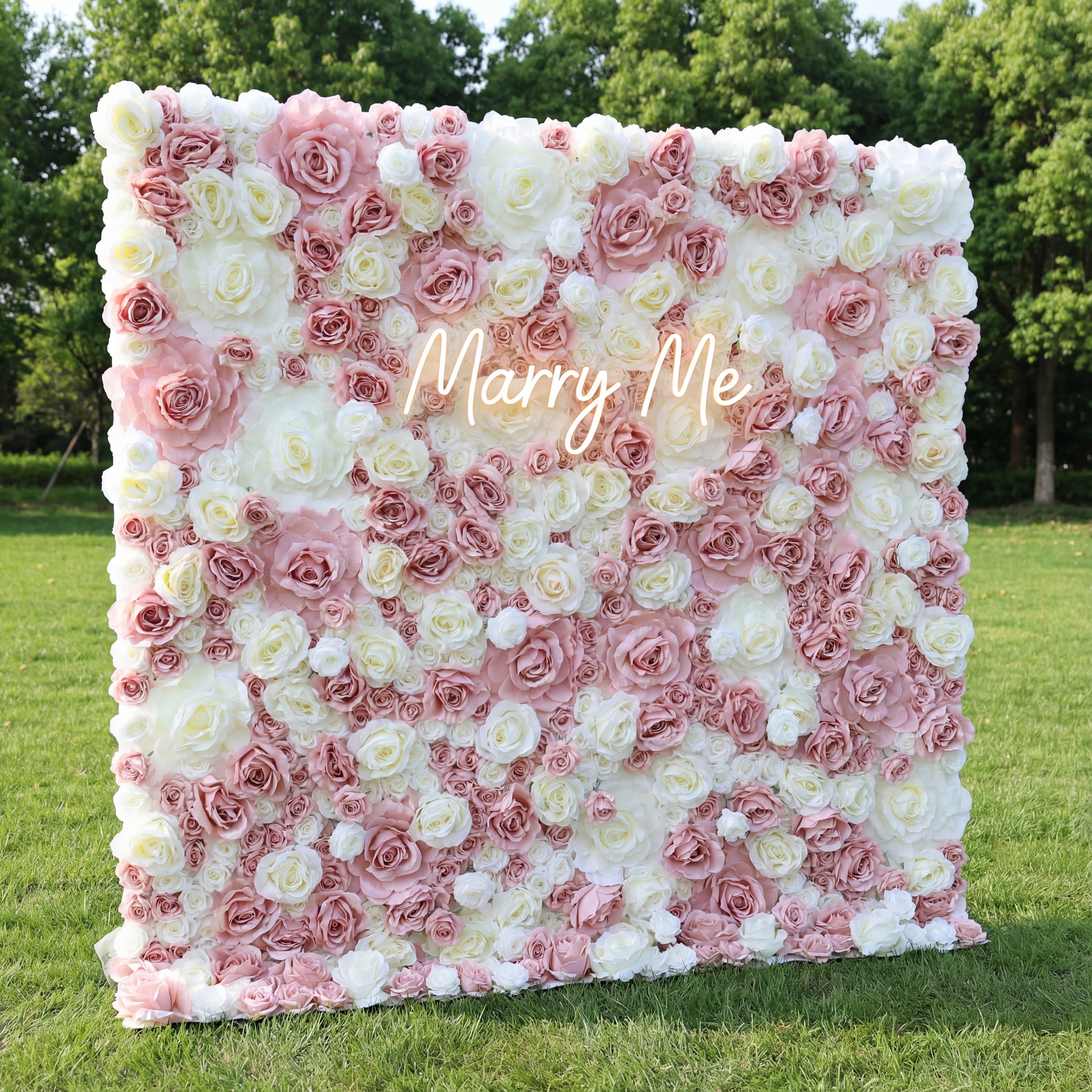 Valar Flower Roll Up Fabric Artificial Flower Wall Wedding Backdrop, Floral Party Decor, Event Photography-VF-315