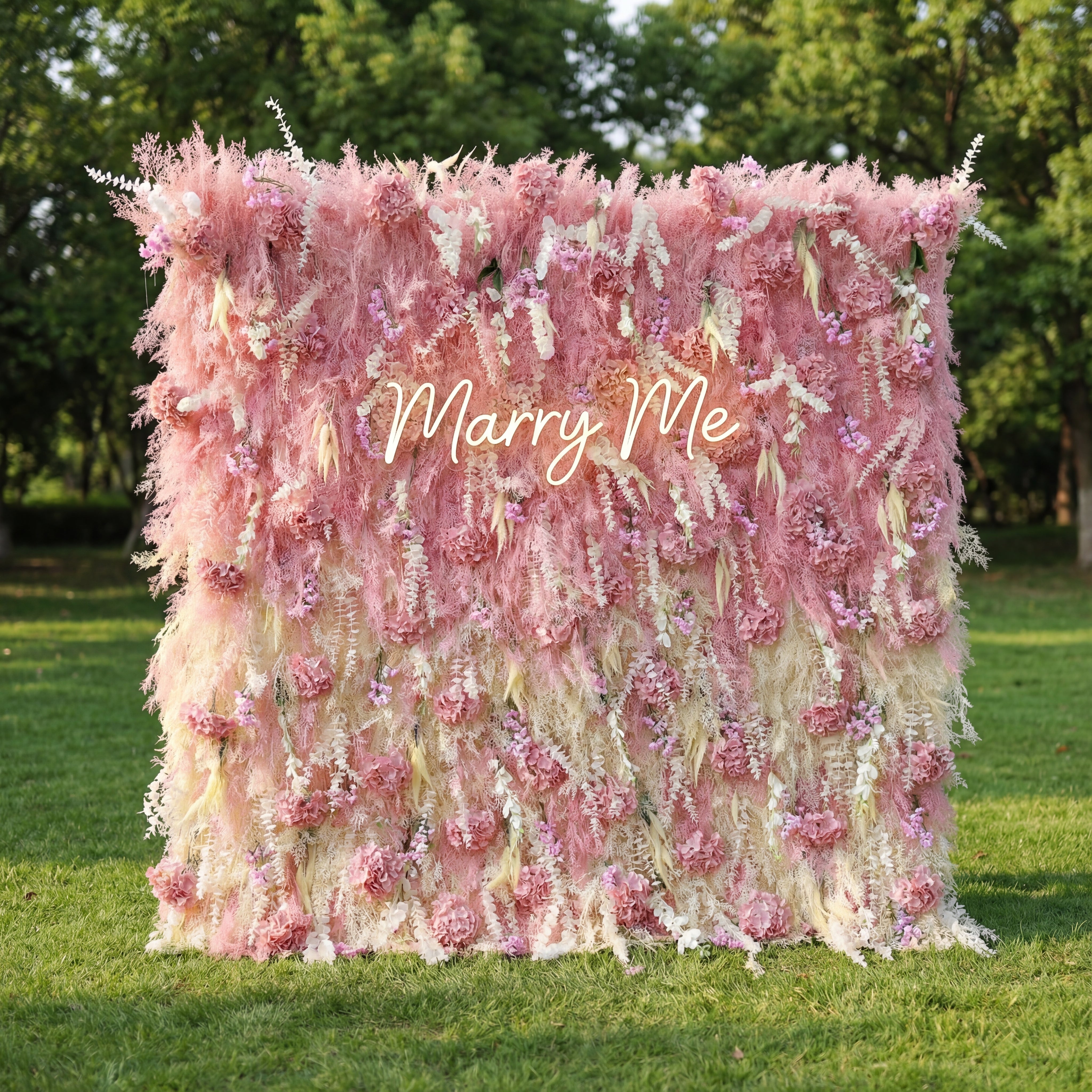 Valar Flowers Roll Up Fabric Artificial Flower Wall Wedding Backdrop, Floral Party Decor, Event Photography-VF-316