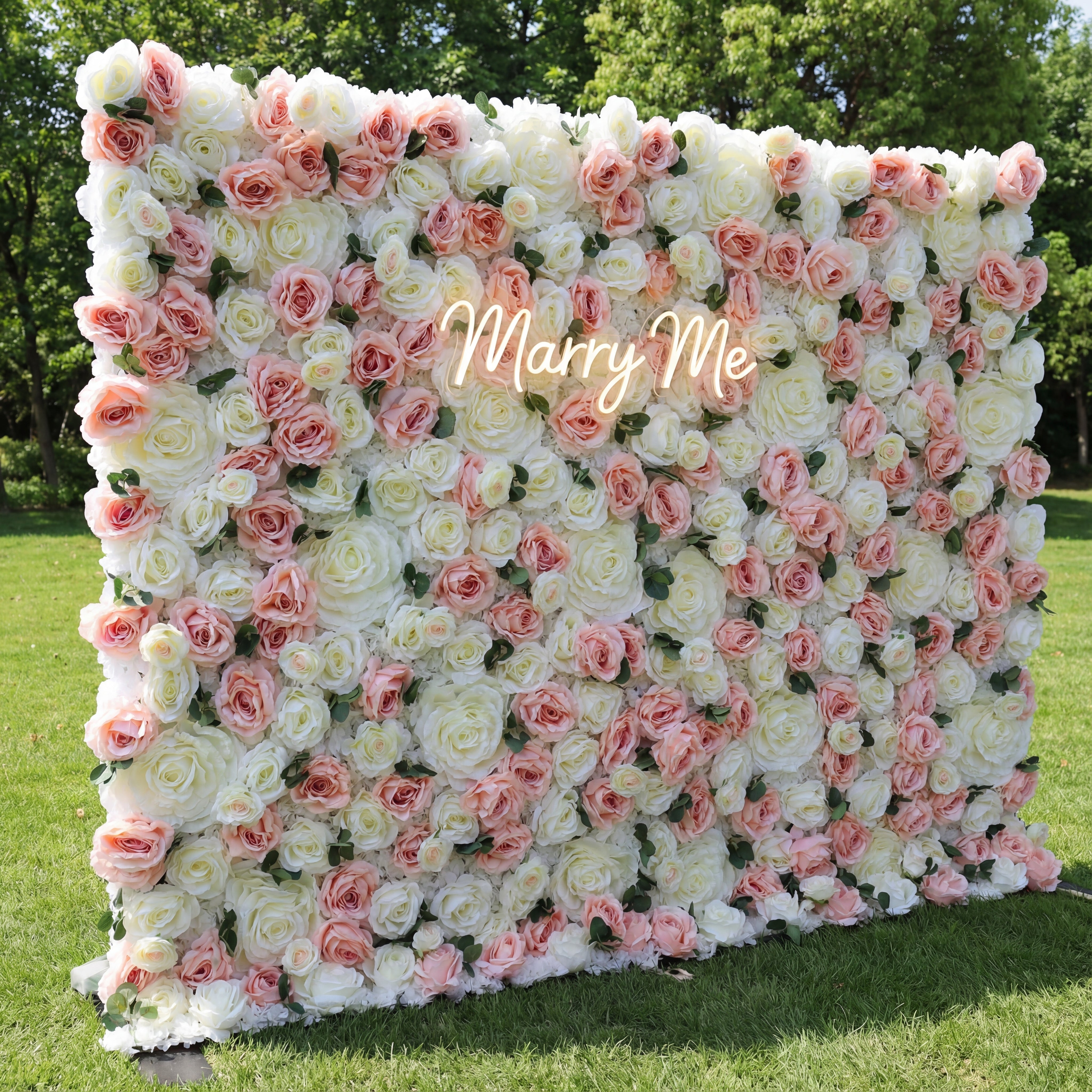 Valar Flowers Roll Up Fabric Artificial Flower Wall Wedding Backdrop, Decoración Floral para Fiestas, Fotografía de Eventos-VF-319