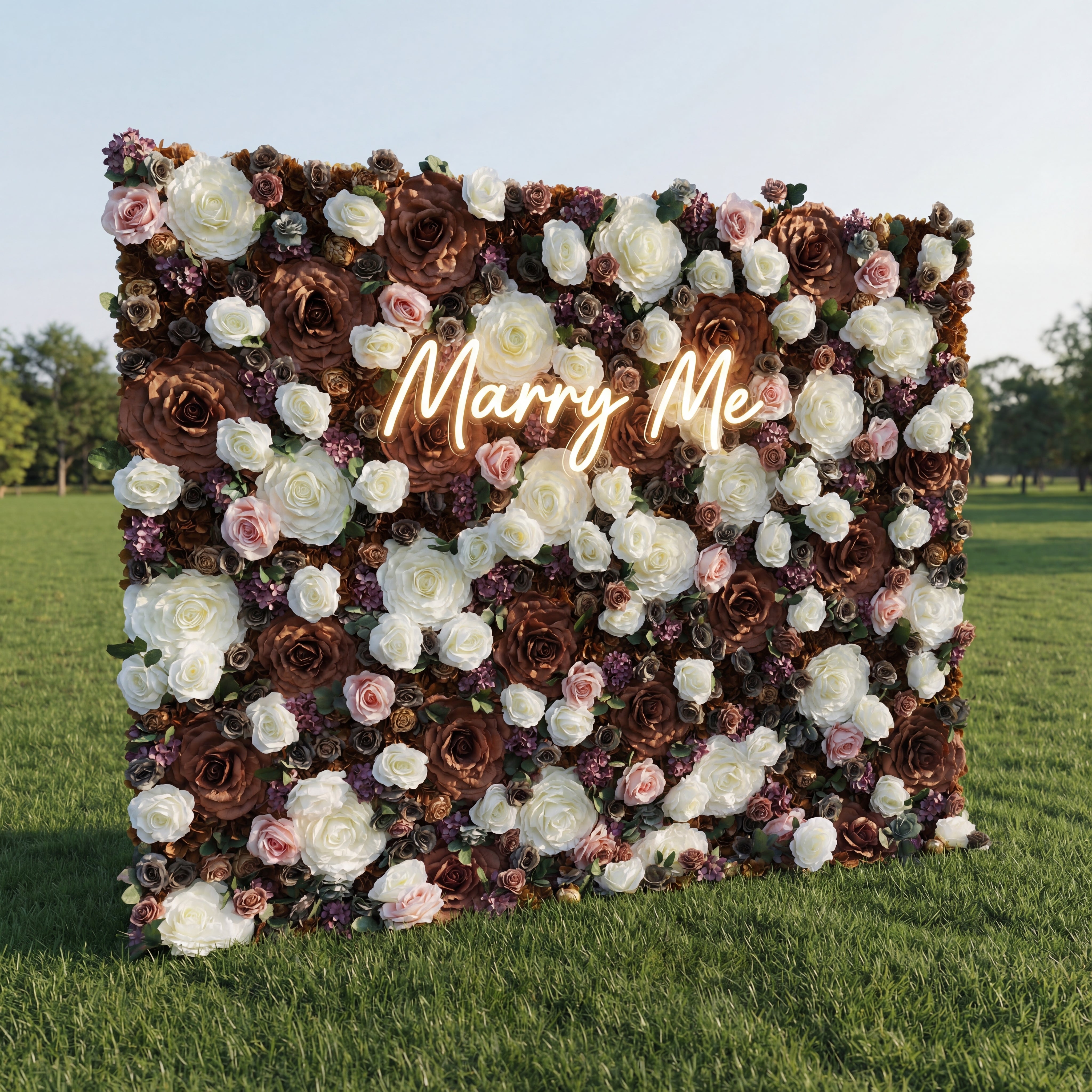 Valar Flowers Roll Up Fabric Artificial Flower Wall Wedding Backdrop, Floral Party Decor, Event Photography-VF-320