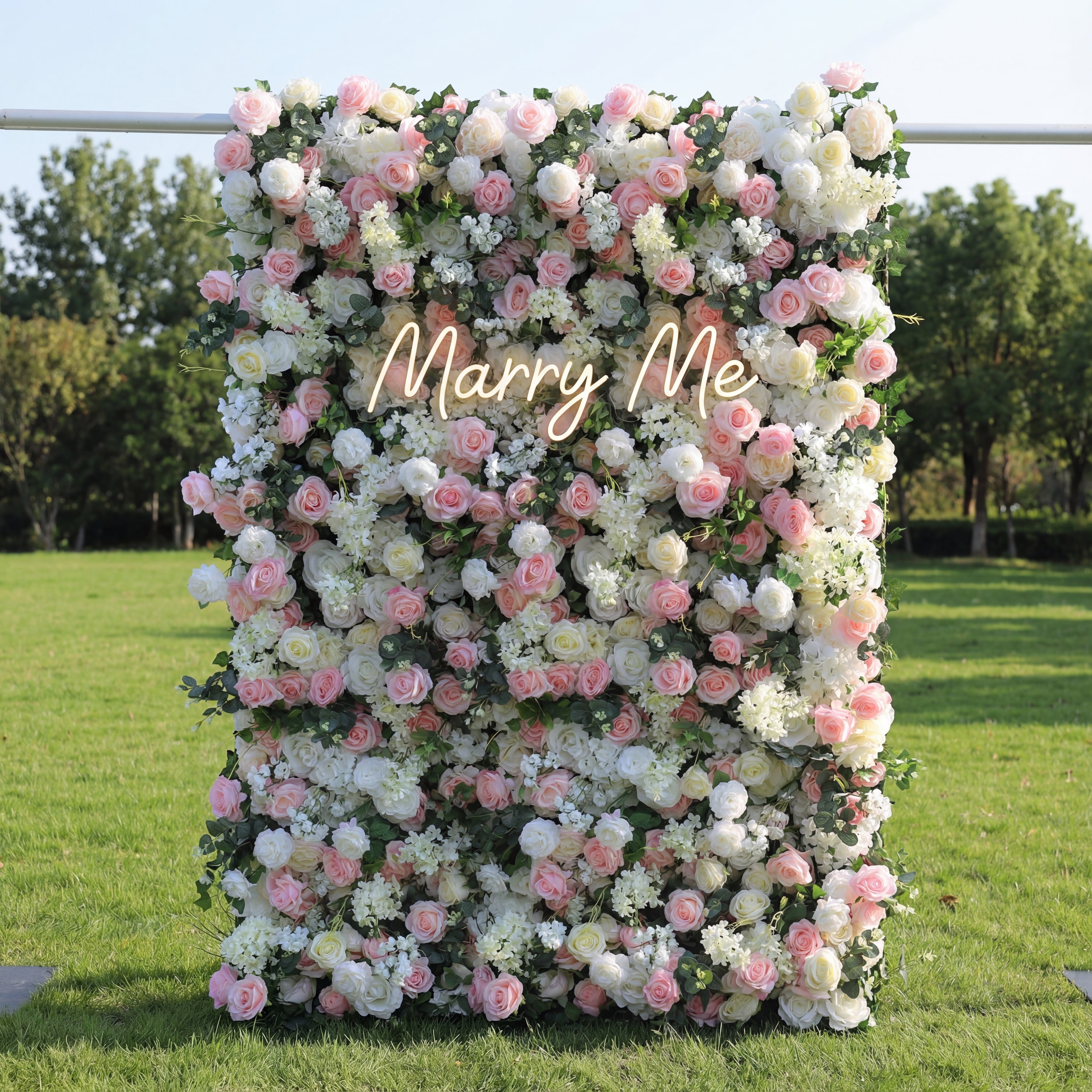 Valar Flowers Roll Up Fabric Artificial Flower Wall Wedding Backdrop, Floral Party Decor, Event Photography-VF-321