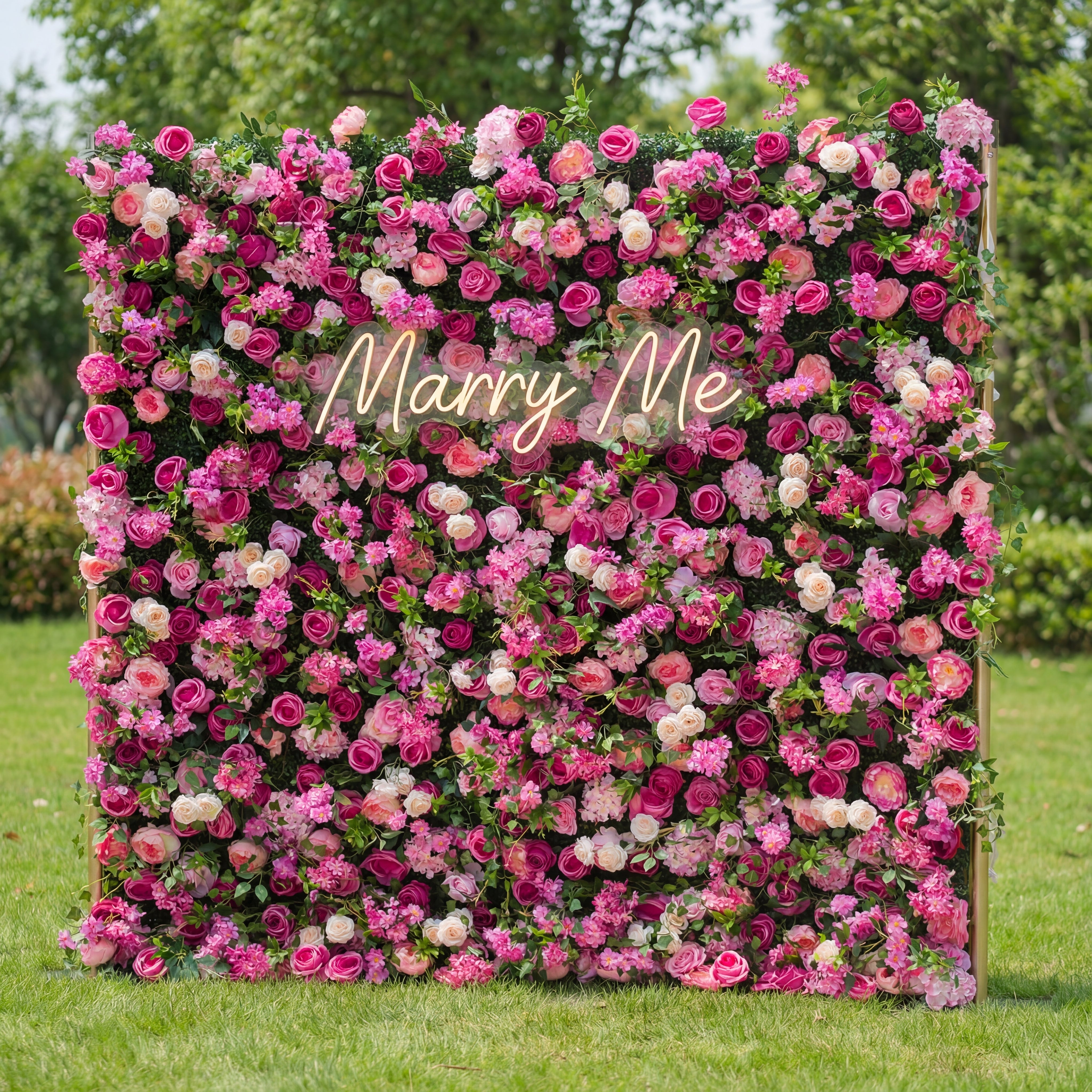 Valar Flower Roll Up Fabric Artificial Flower Wall Wedding Backdrop, Floral Party Decor, Event Photography-VF-325