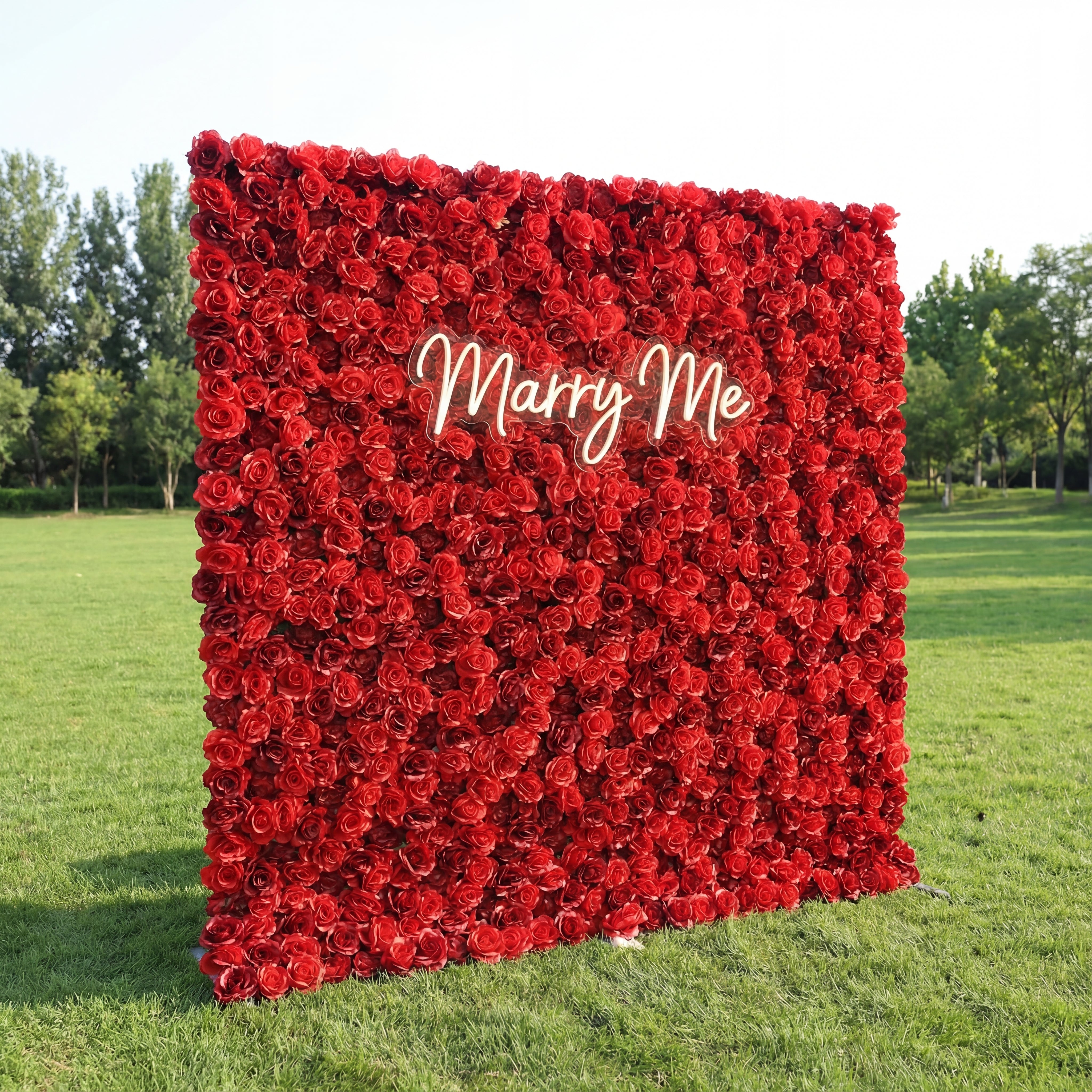 Valar Flowers Roll Up Fabric Artificial Flower Wall Wedding Backdrop, Floral Party Decor, Event Photography-VF-326