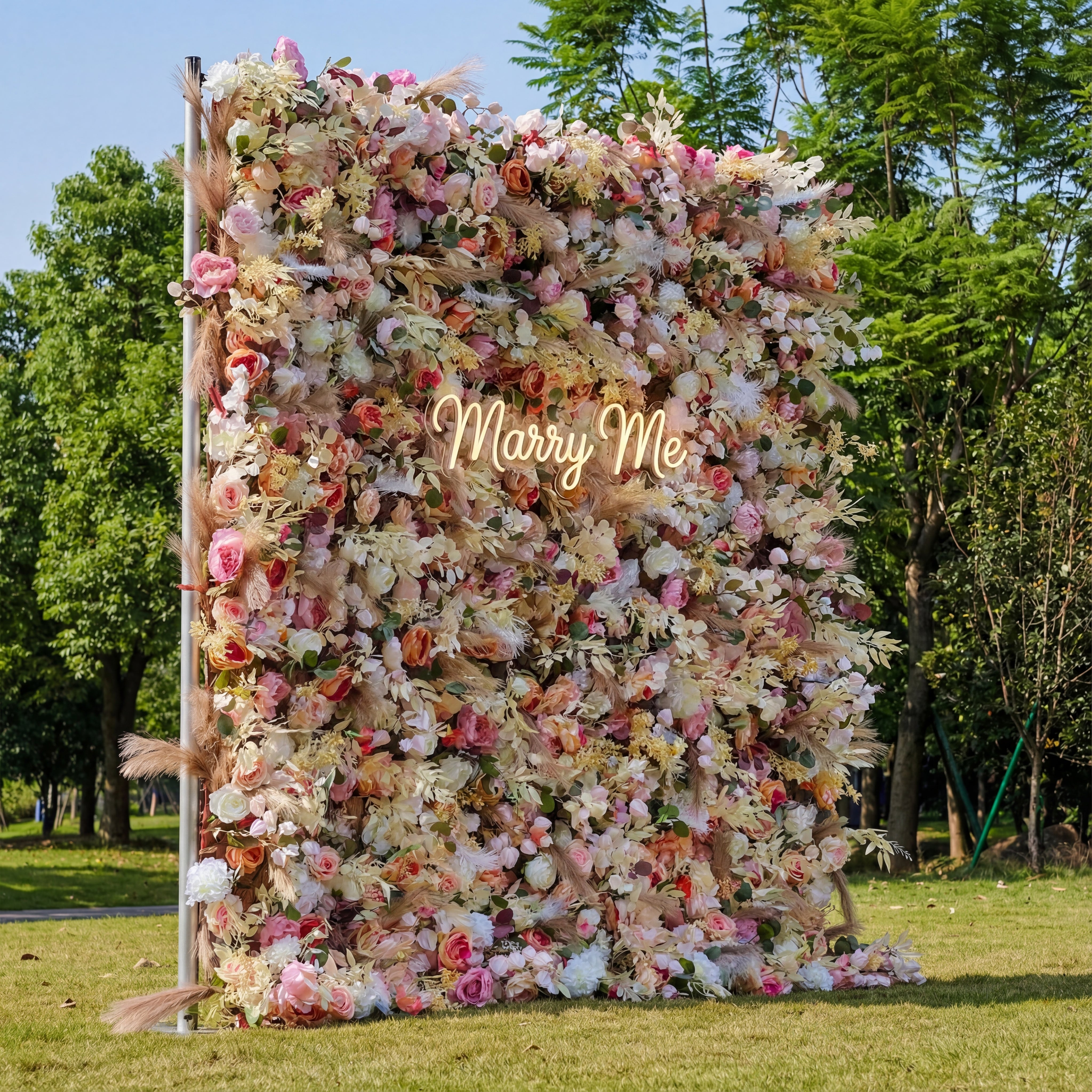 Valar Flower Roll Up Fabric Artificial Flower Wall Wedding Backdrop, Floral Party Decor, Event Photography-VF-327-2