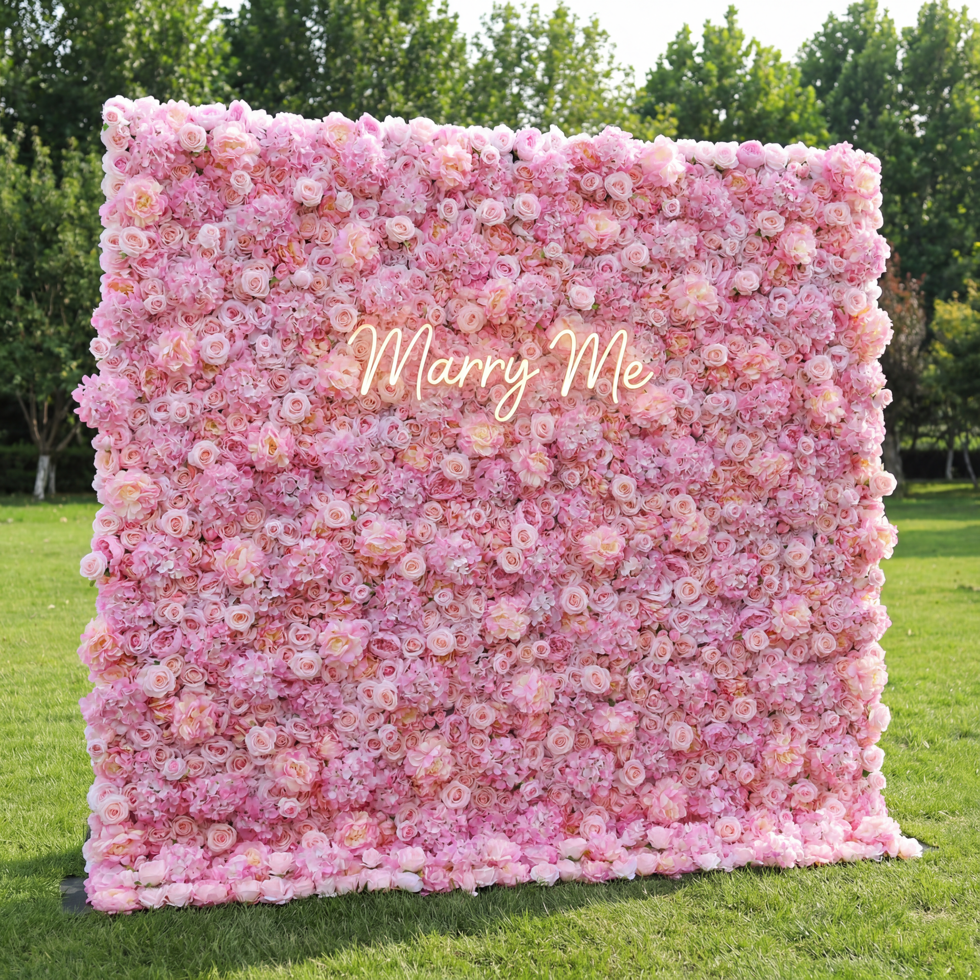 Valar Flowers Roll Up Fabric Artificial Flower Wall Wedding Backdrop, Floral Party Decor, Event Photography-VF-337