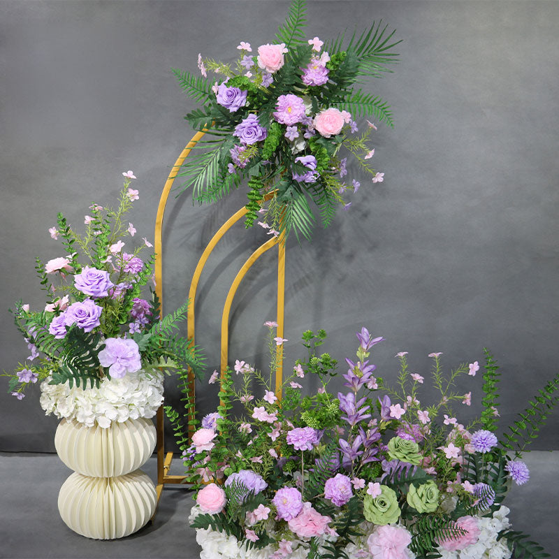 Soft Pink & Purple Faux Floral Arrangement | Perfect for Weddings, Events and Romantic Home Decor FA-204