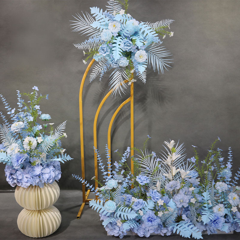 Elegant Blue Theme Floral Arrangement Set | Rustic Boho Wedding Reception and Ceremony Décor FA-201