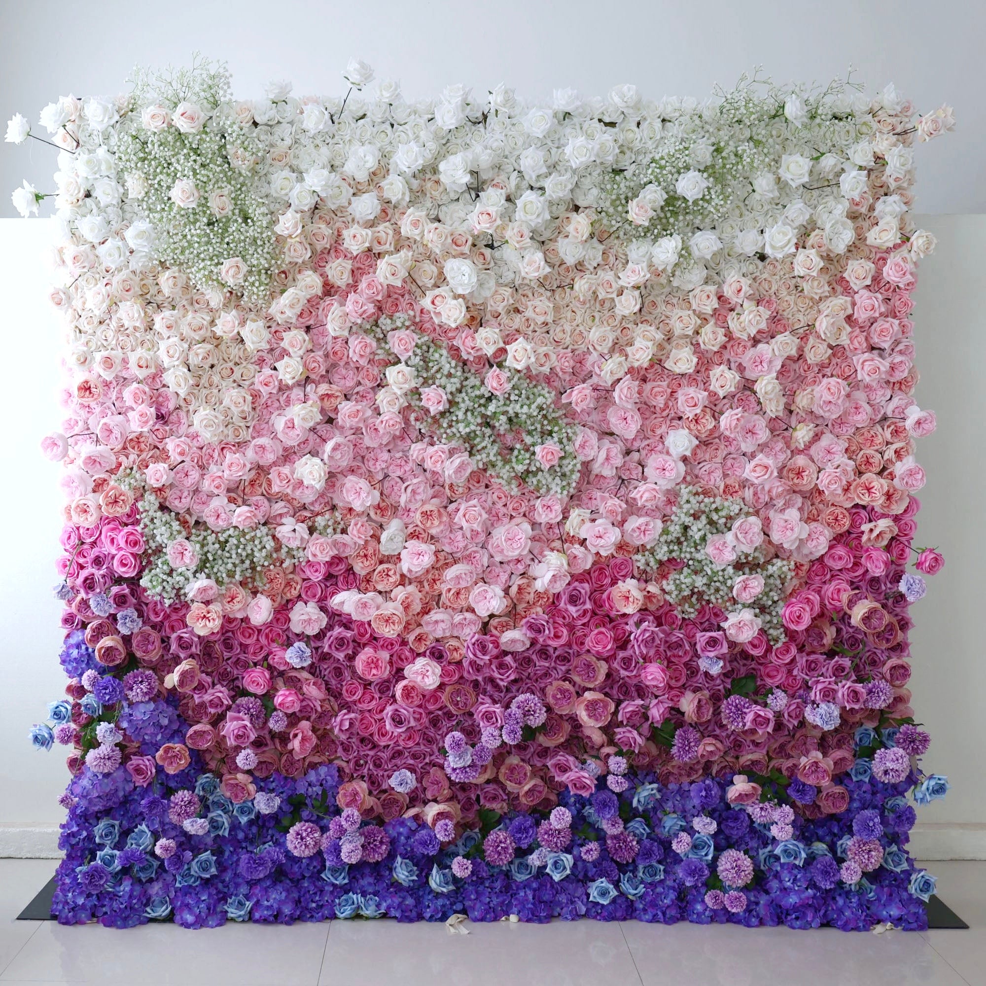 خلفية جدار زهرة اصطناعية من نسيج فالار ، ديكور حفلات زهور ، حدث فلف