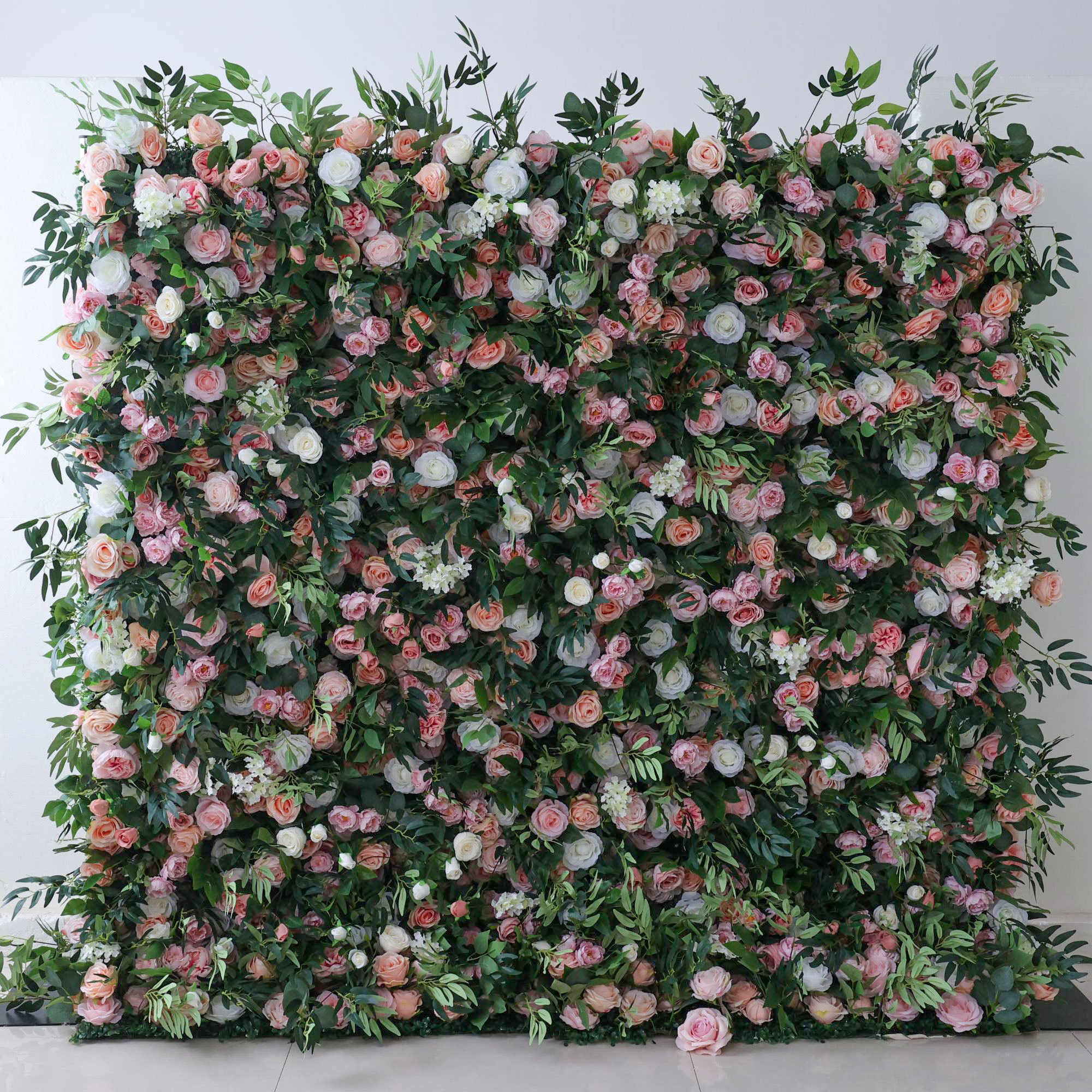 Valar Flowers Roll Up Fabric Artificial Flower Wall Wedding Backdrop, Floral Party Decor, Event Photography-VF-341