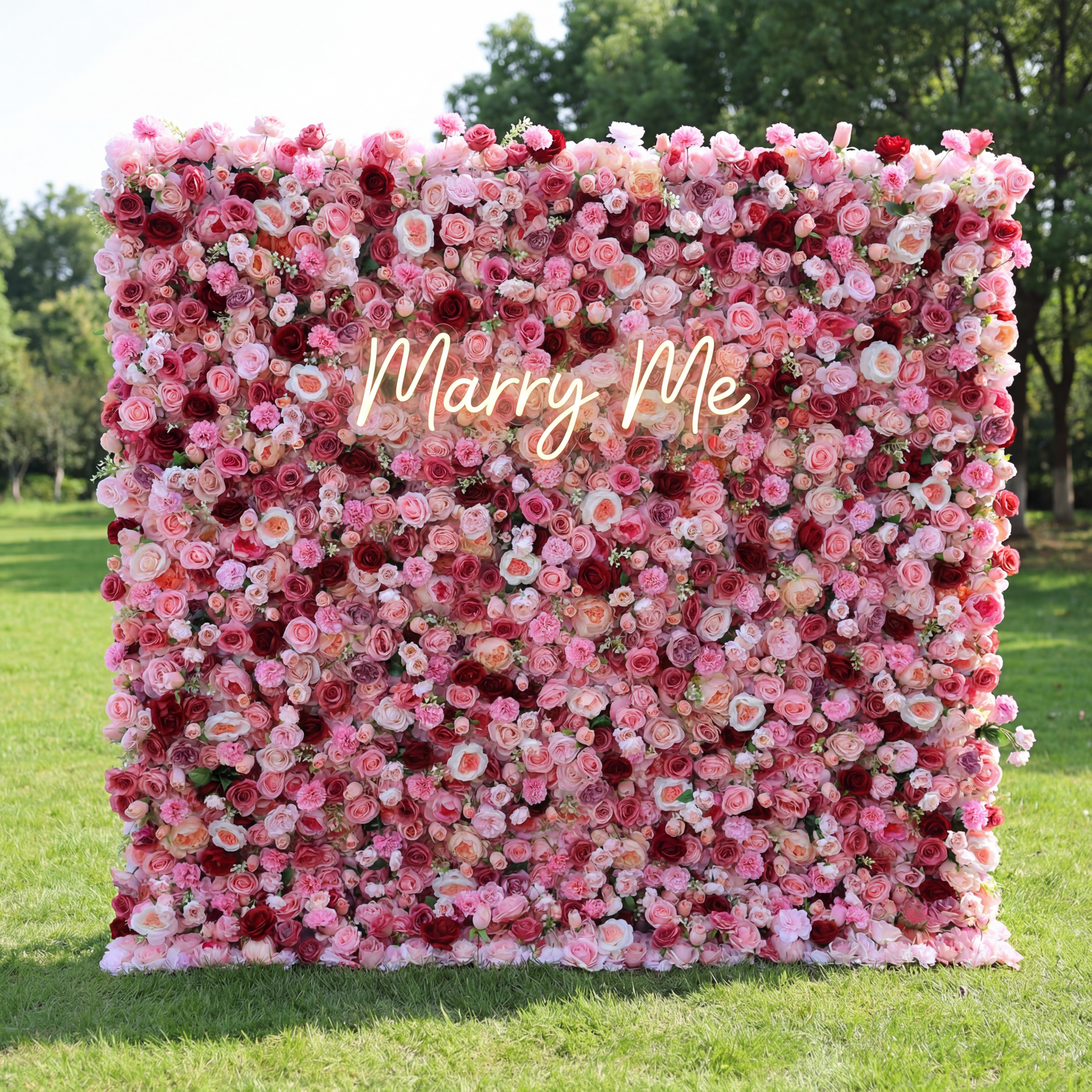 Valar Flowers Roll Up Fabric Artificial Flower Wall Wedding Backdrop, Decoración Floral para Fiestas, Fotografía de Eventos-VF-344
