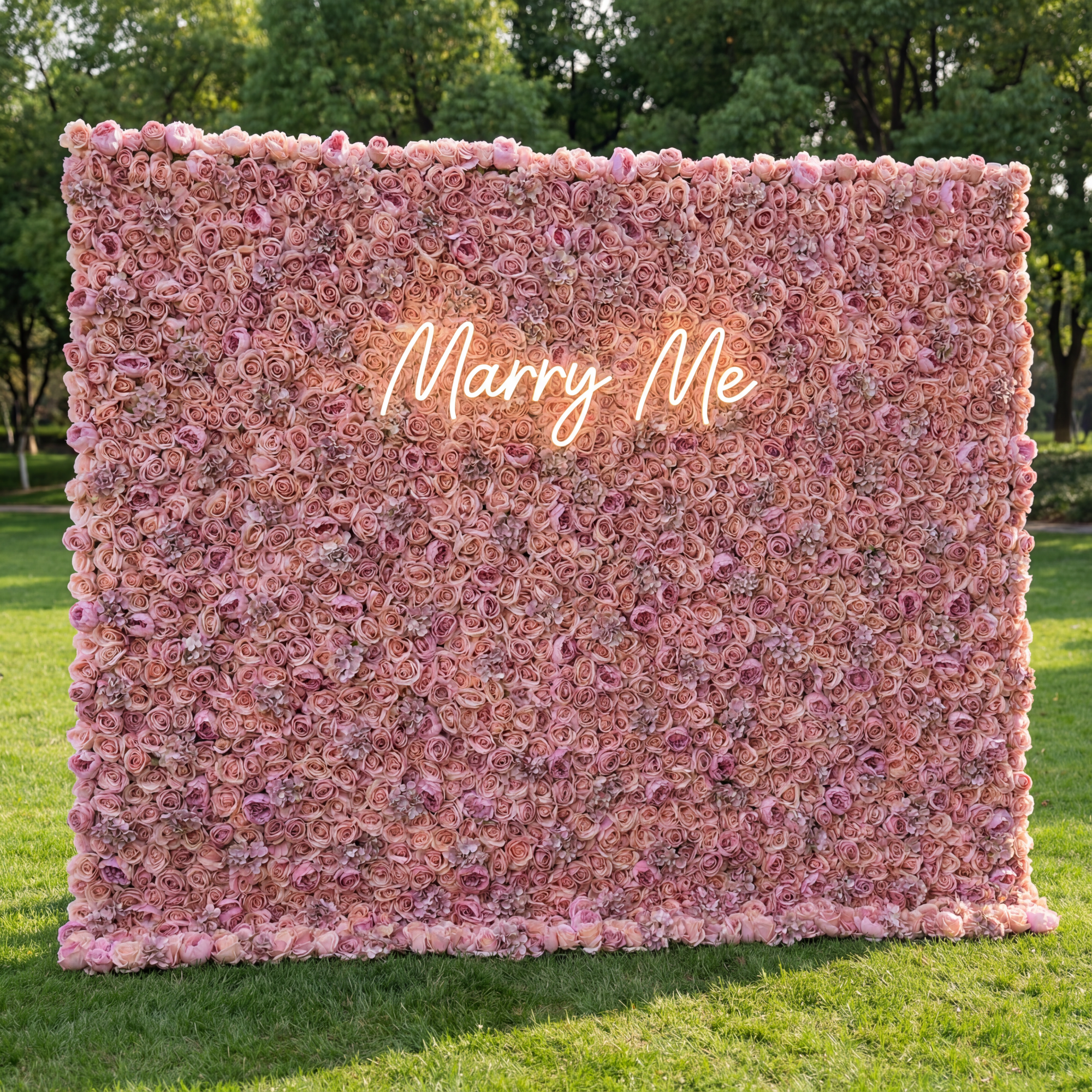 Valar Flowers Roll Up Fabric Artificial Flower Wall Wedding Backdrop, Floral Party Decor, Event Photography-VF-345