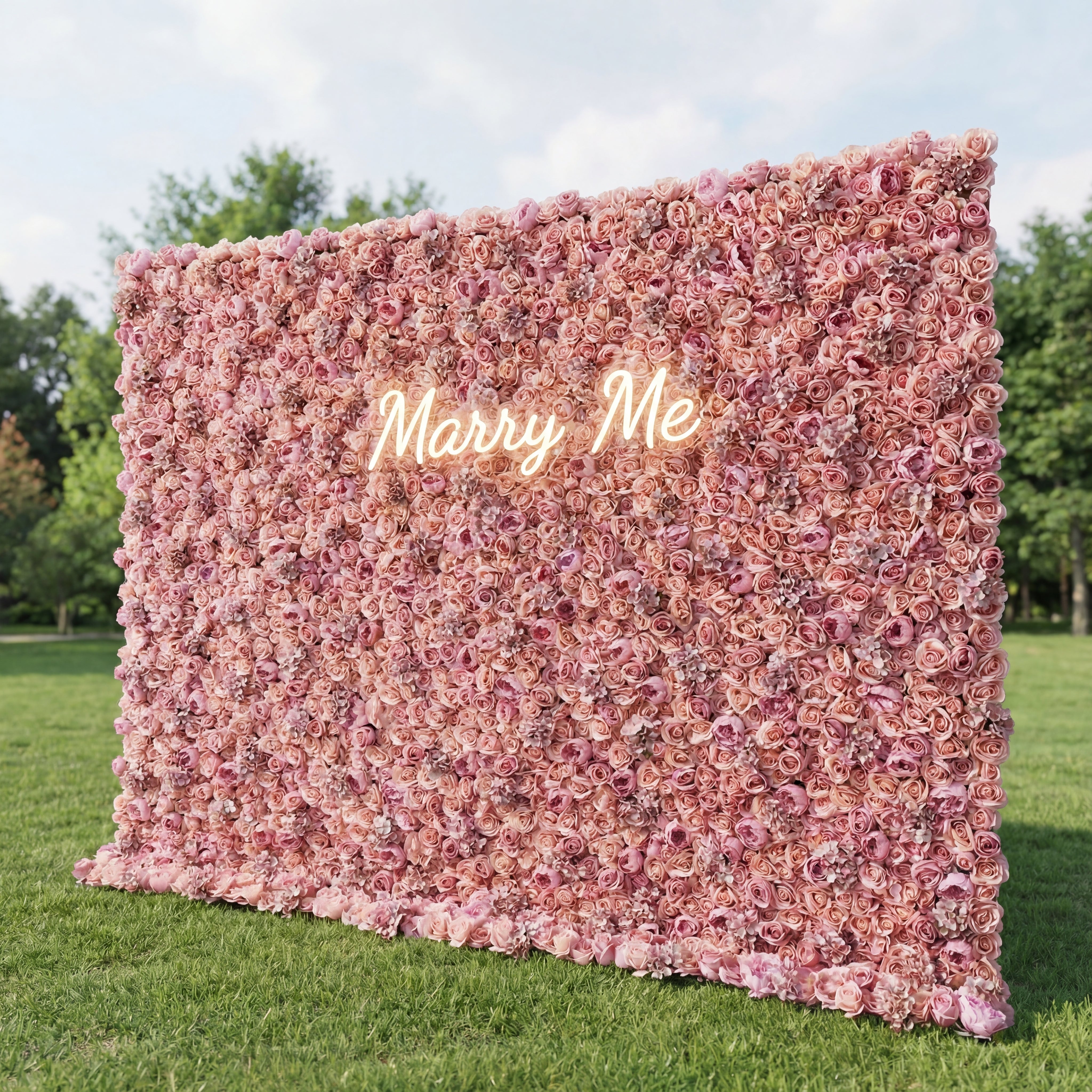 Valar Flowers Roll Up Fabric Artificial Flower Wall Wedding Backdrop, Floral Party Decor, Event Photography-VF-345