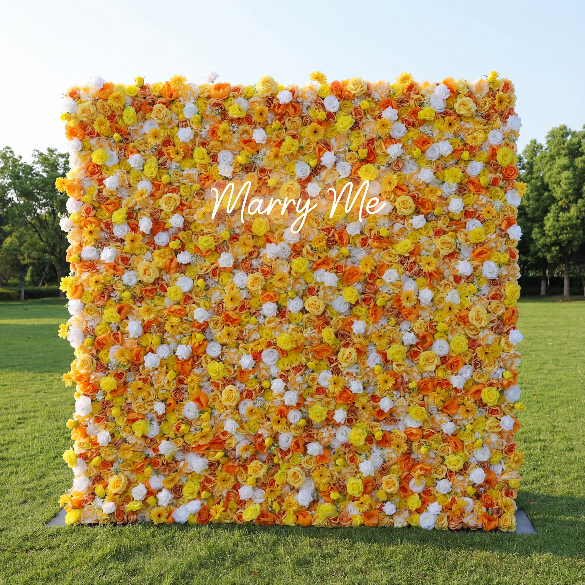 Valar Flowers Roll Up Fabric Artificial Flower Wall Wedding Backdrop, Floral Party Decor, Event Photography-VF-346